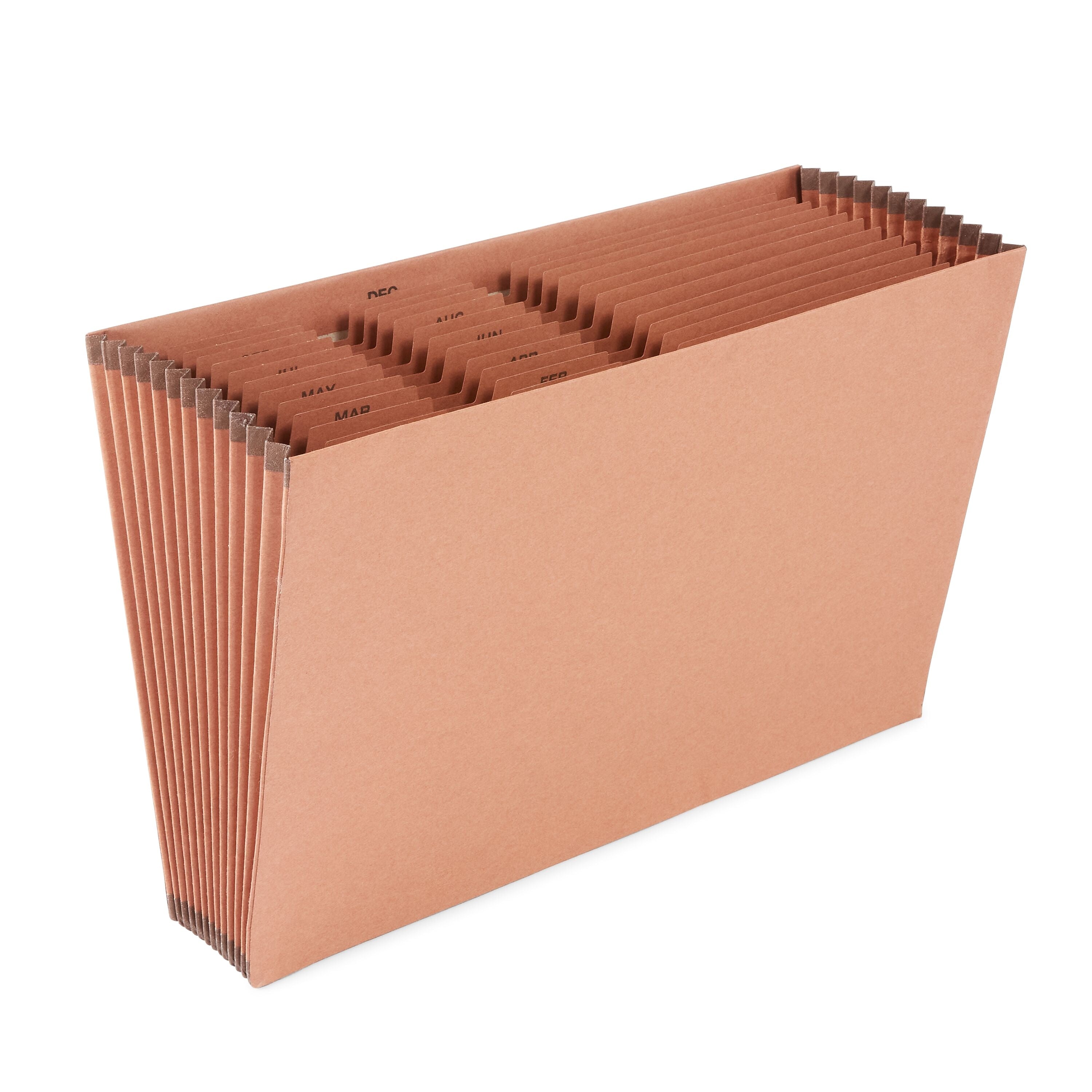 Staples Heavy Duty Reinforced Accordion File, Monthly Index, 12-Pocket, Legal Size, Brown
