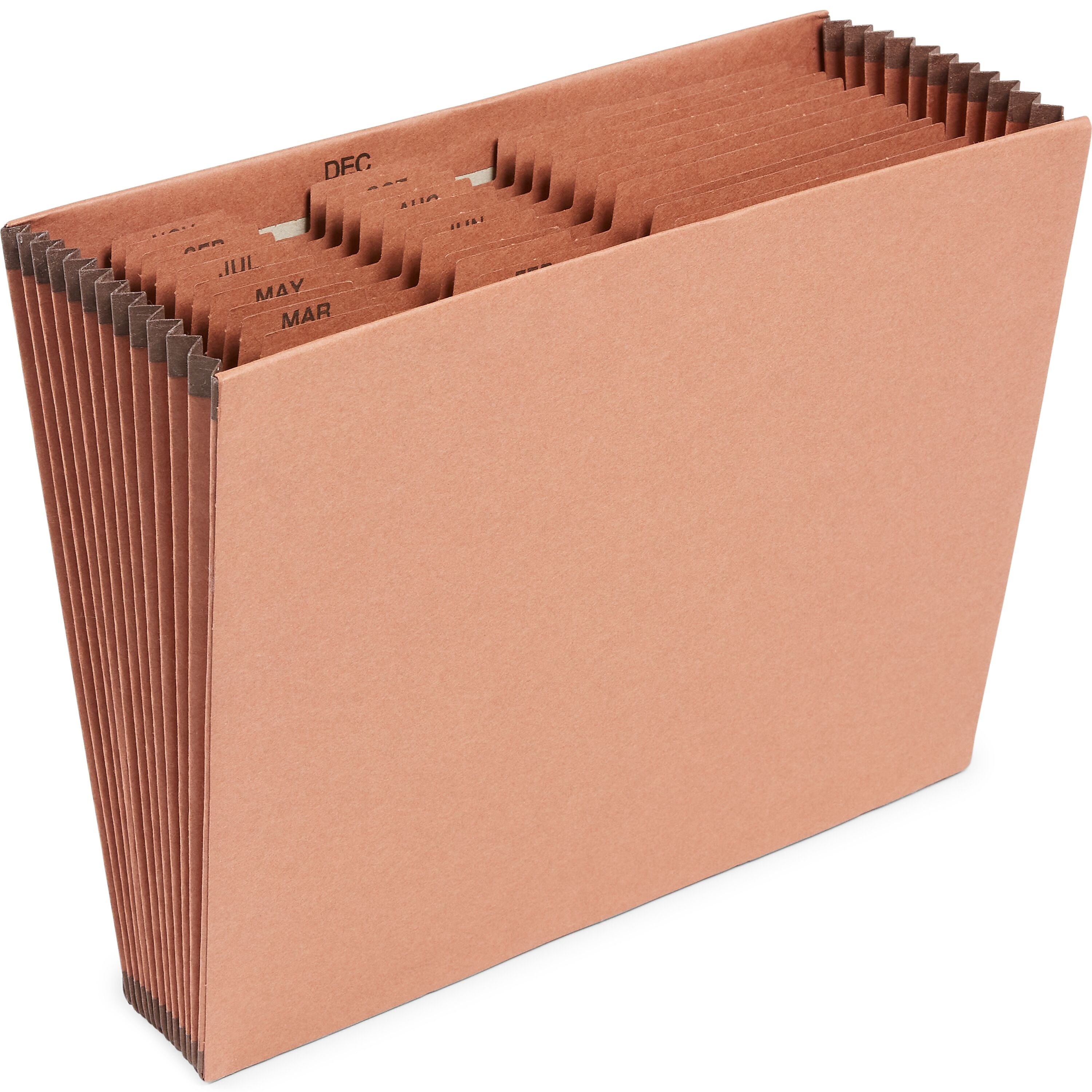 Staples Heavy Duty Reinforced Accordion File, Monthly Index, 12-Pocket, Letter Size, Brown
