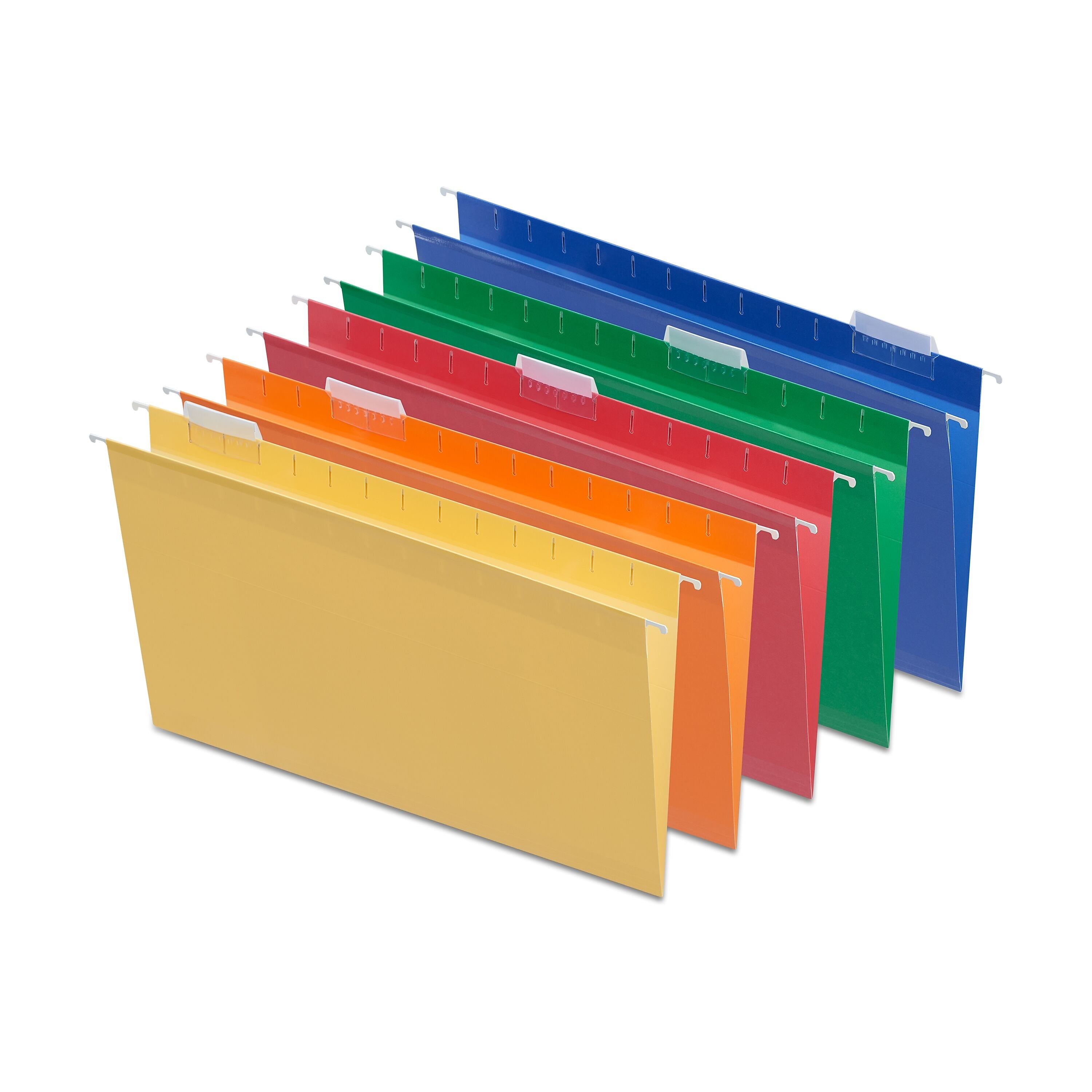 Staples Heavy Duty Reinforced Hanging File Folders, 1/5-Cut Tab, Legal Size, Assorted Colors, 25/Box