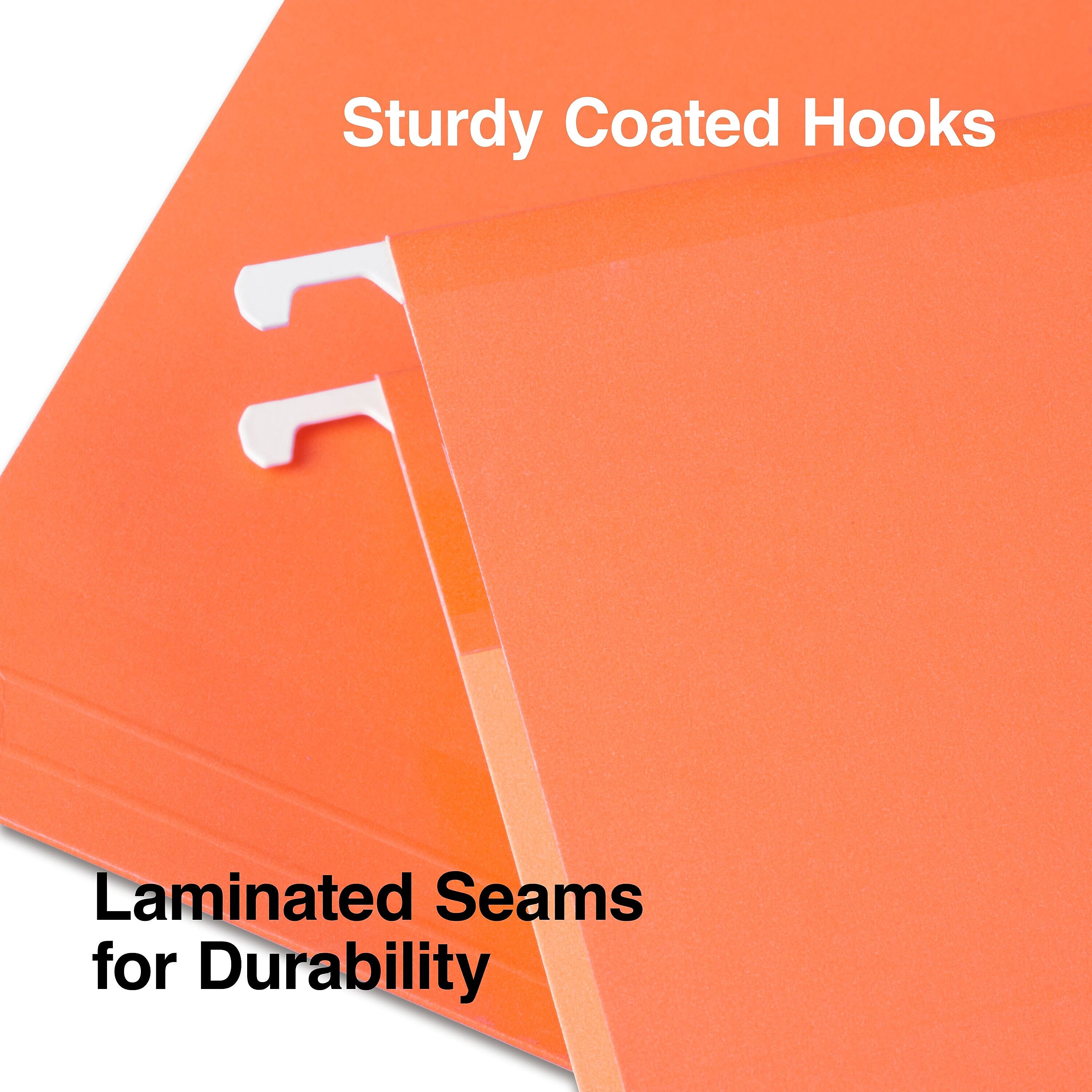 Staples Heavy Duty Reinforced Hanging File Folders, 1/5-Cut Tab, Legal Size, Assorted Colors, 25/Box