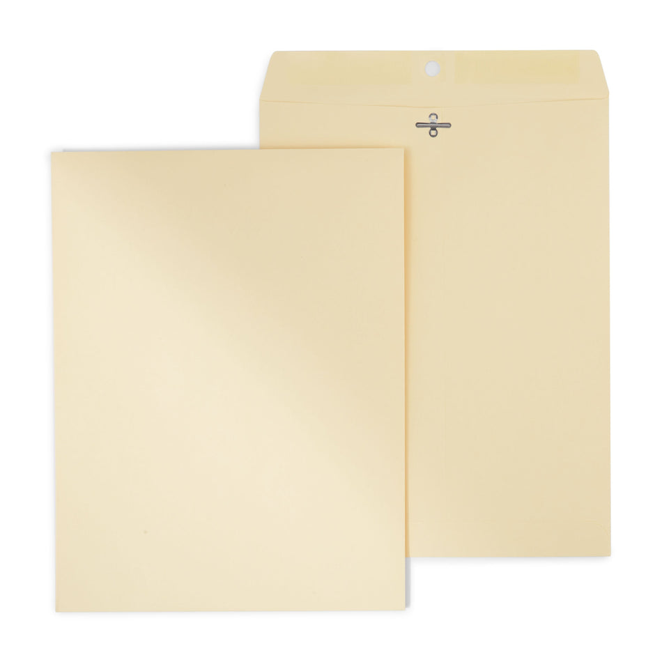 Staples Heavyweight Clasp & Moistenable Glue Catalog Envelopes, 10"L x 13"H, Manila, 100/Box