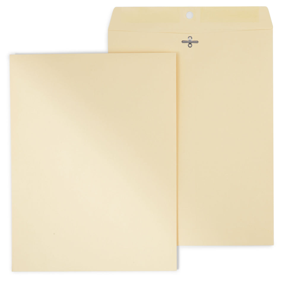 Staples Heavyweight Clasp & Moistenable Glue Catalog Envelopes, 10"L x 13"H, Manila, 100/Box