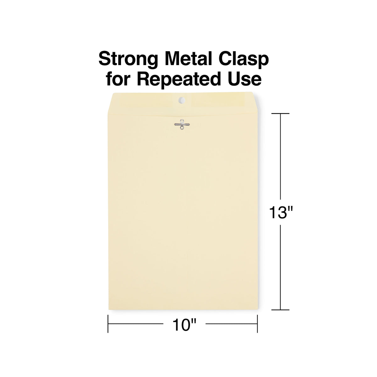 Staples Heavyweight Clasp & Moistenable Glue Catalog Envelopes, 10"L x 13"H, Manila, 100/Box