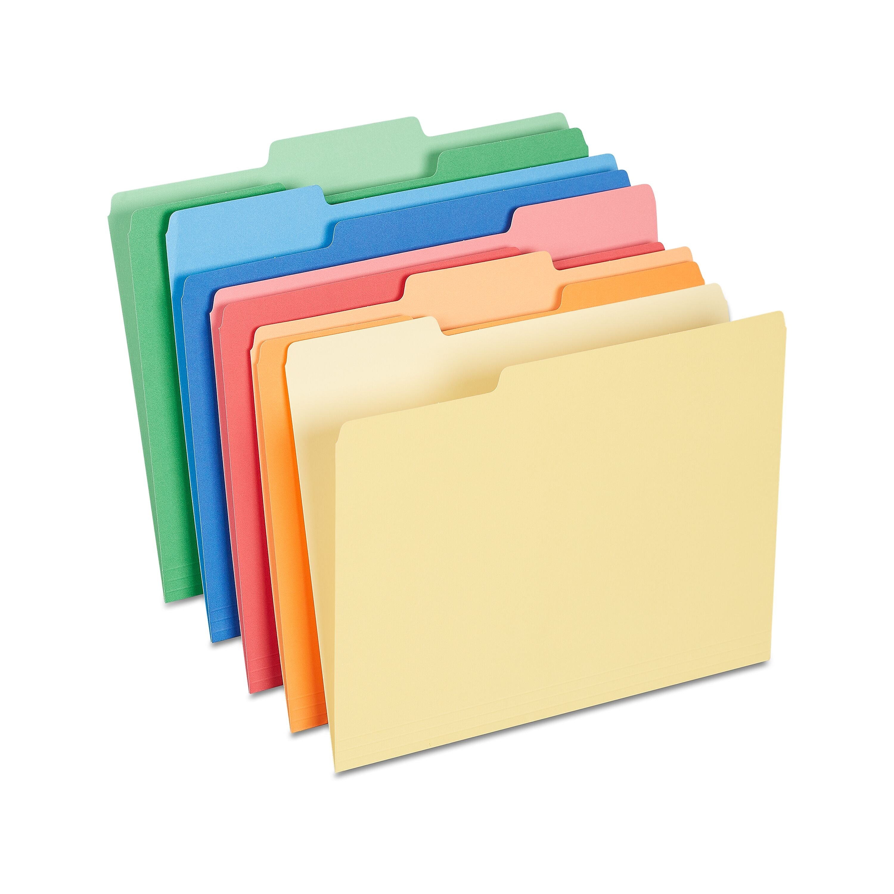 Staples Heavyweight File Folders, 1/3-Cut Tab, Letter Size, Assorted Colors, 50/Box