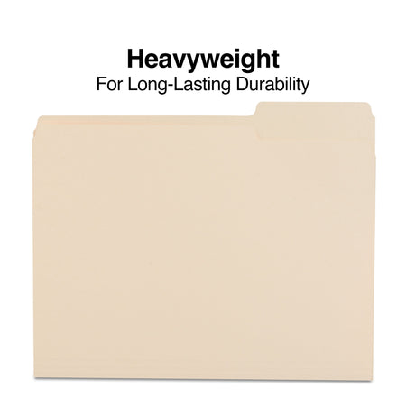 Staples Heavyweight File Folders, 1/3-Cut Tab, Letter Size, Manila, 50/Box