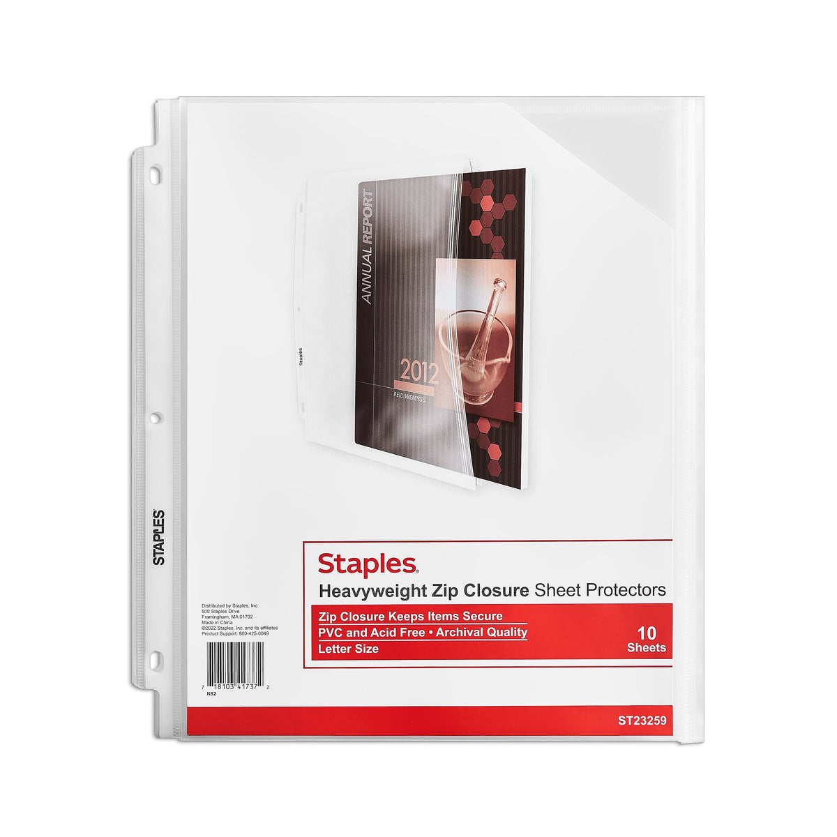 Staples Heavyweight Sheet Protector, 8.5" x 11", Clear, 10/Pack