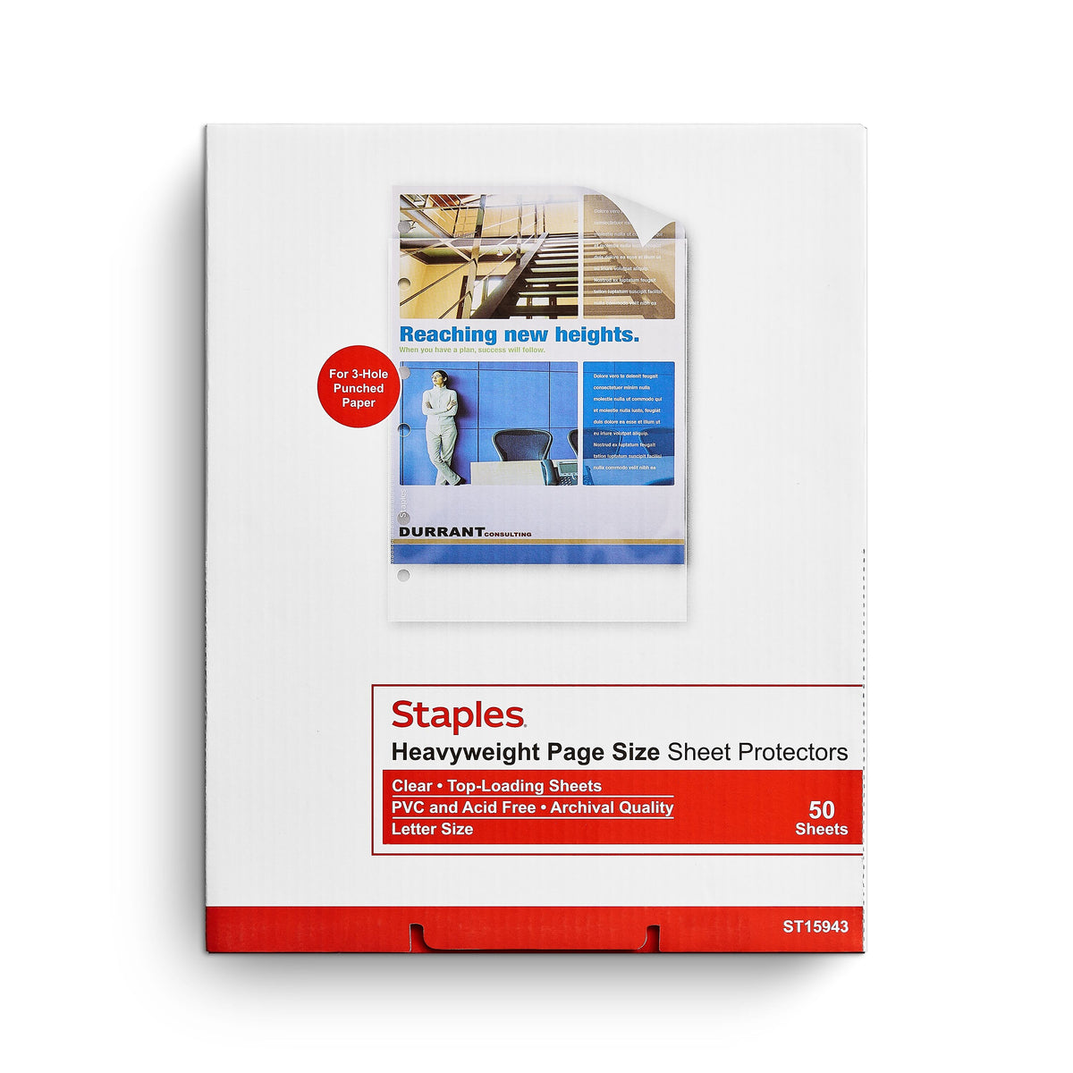 Staples Heavyweight Sheet Protector, 8.5" x 11", Clear, 50/Box