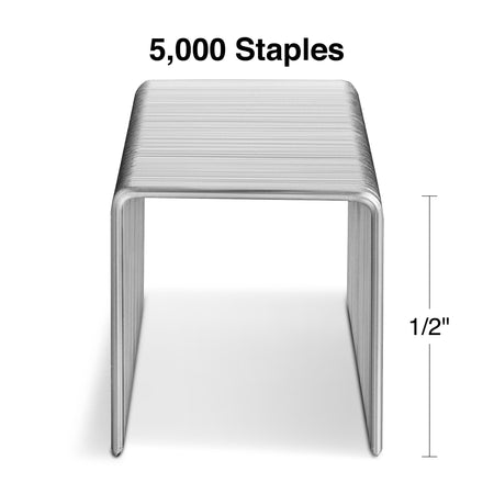 Staples High-Capacity Staples, 1/2" Leg Length, 5000/Box