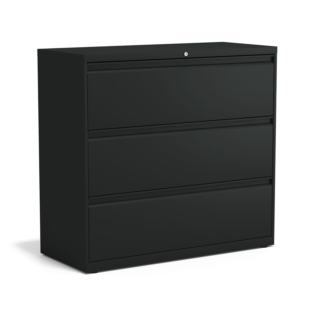 Staples HL8000 Commercial 3-Drawer Lateral File Cabinet, Locking, Letter/Legal, Black, 42"W