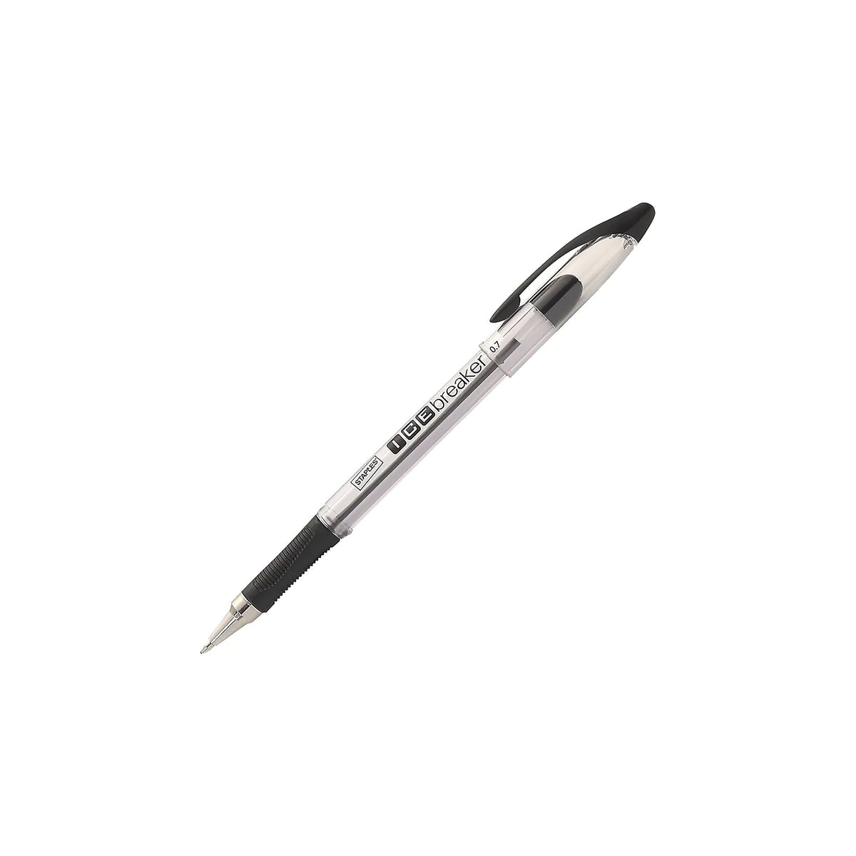 Staples Icebreaker Ballpoint Pens, Fine Point, Black Ink, Dozen