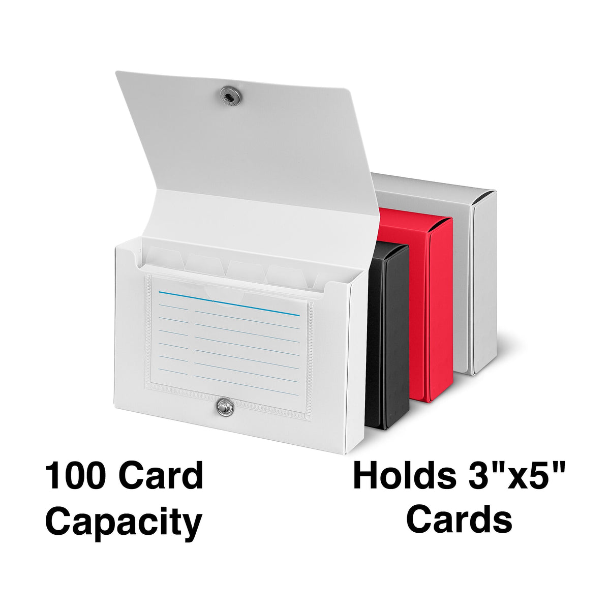 Staples® Index Card Holder for 3" x 5" Cards, 100 Card Capacity, Assorted