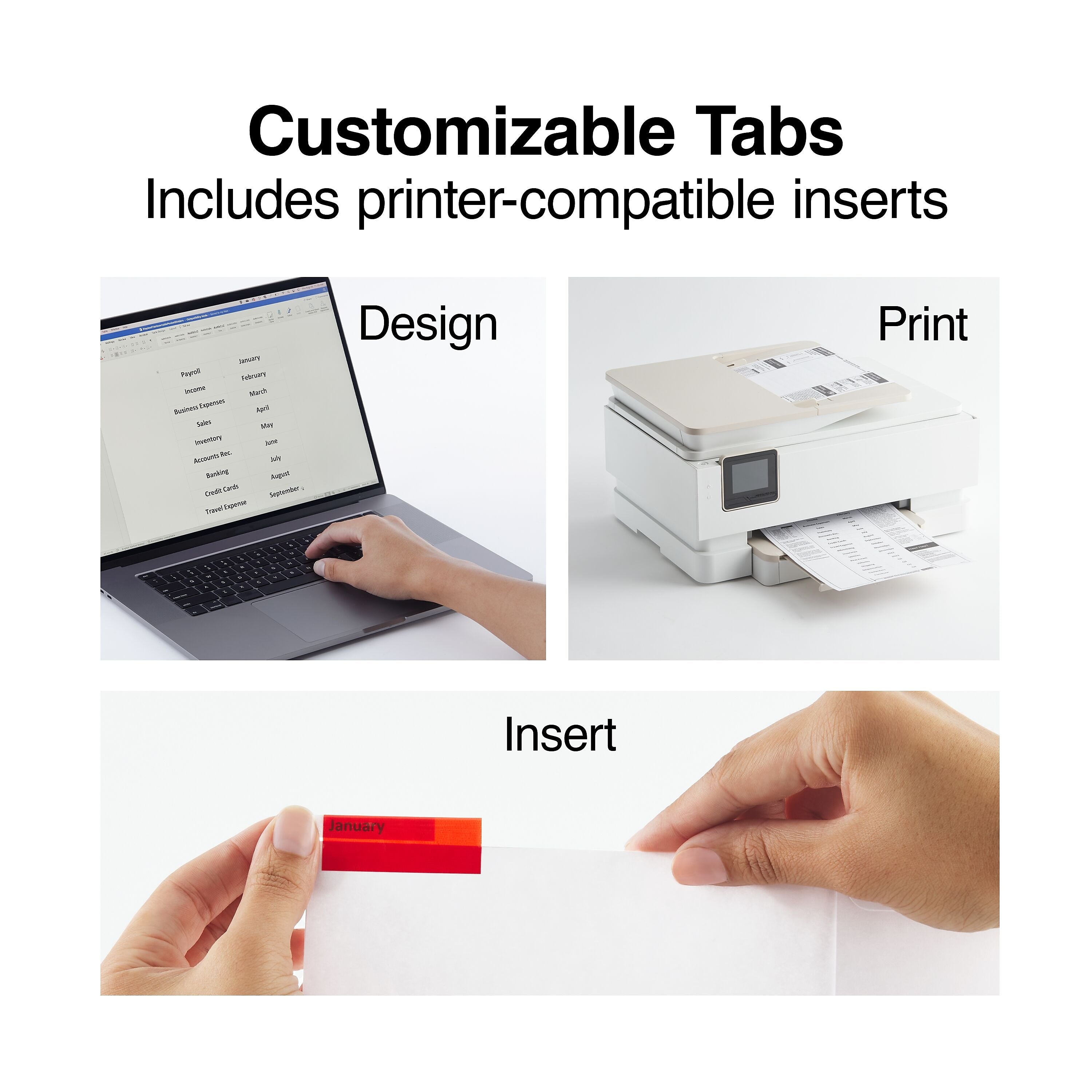 Staples Insertable Paper Dividers, 5-Tab, Assorted Colors