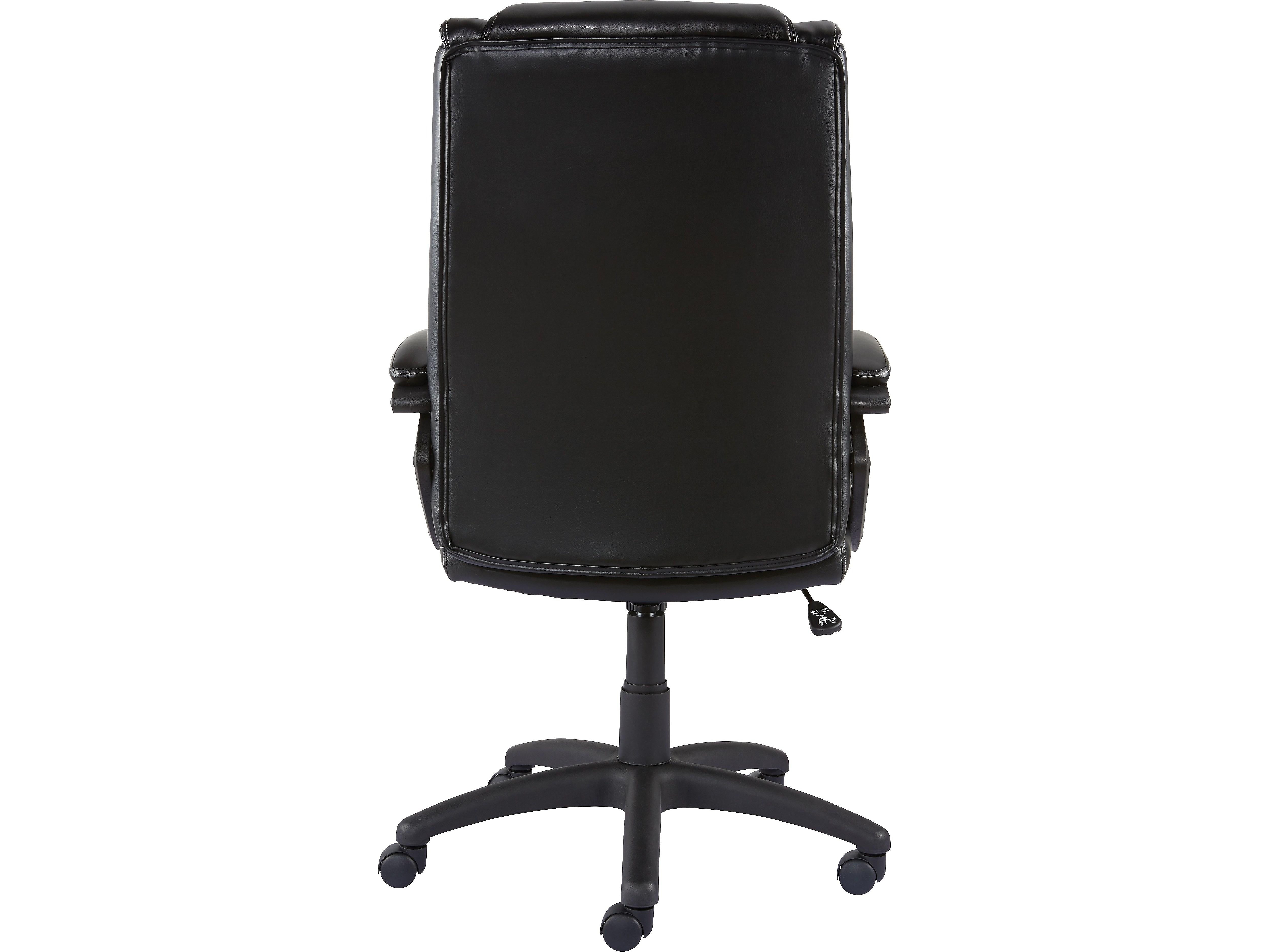 Staples Kelburne Luxura Ergonomic Faux Leather Swivel Executive Chair, Black