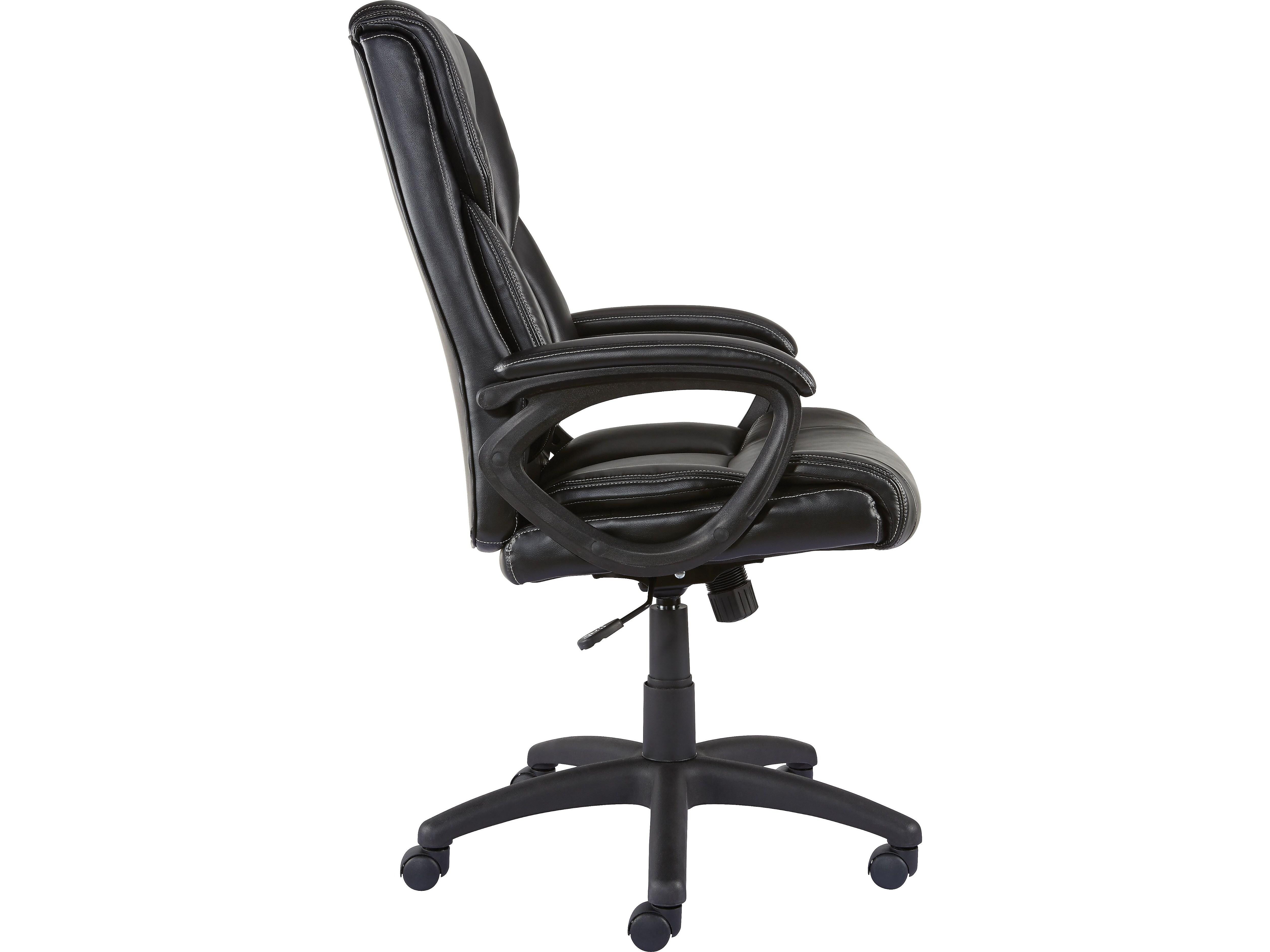 Staples Kelburne Luxura Ergonomic Faux Leather Swivel Executive Chair, Black