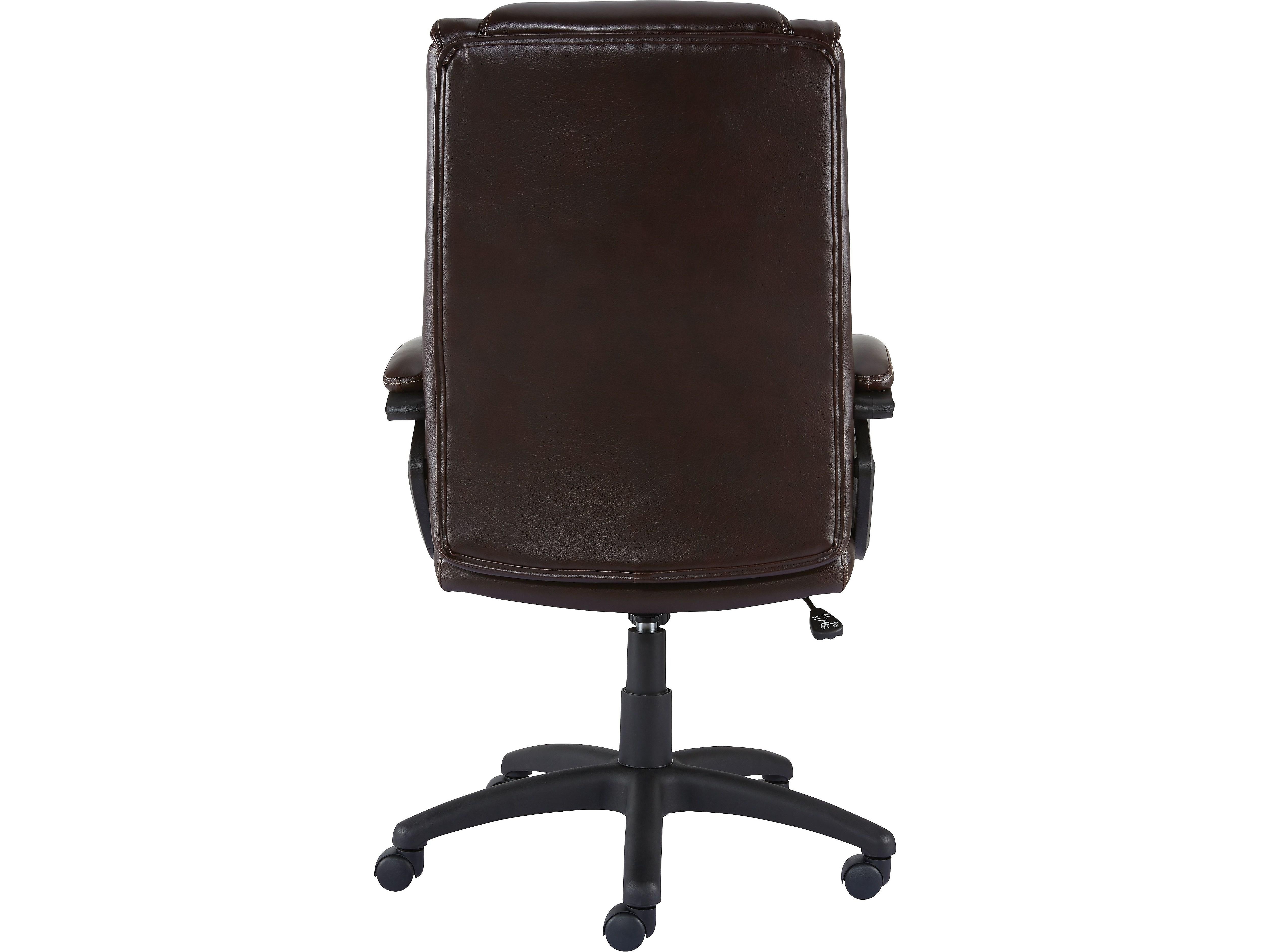 Staples Kelburne Luxura Ergonomic Faux Leather Swivel Executive Chair, Brown