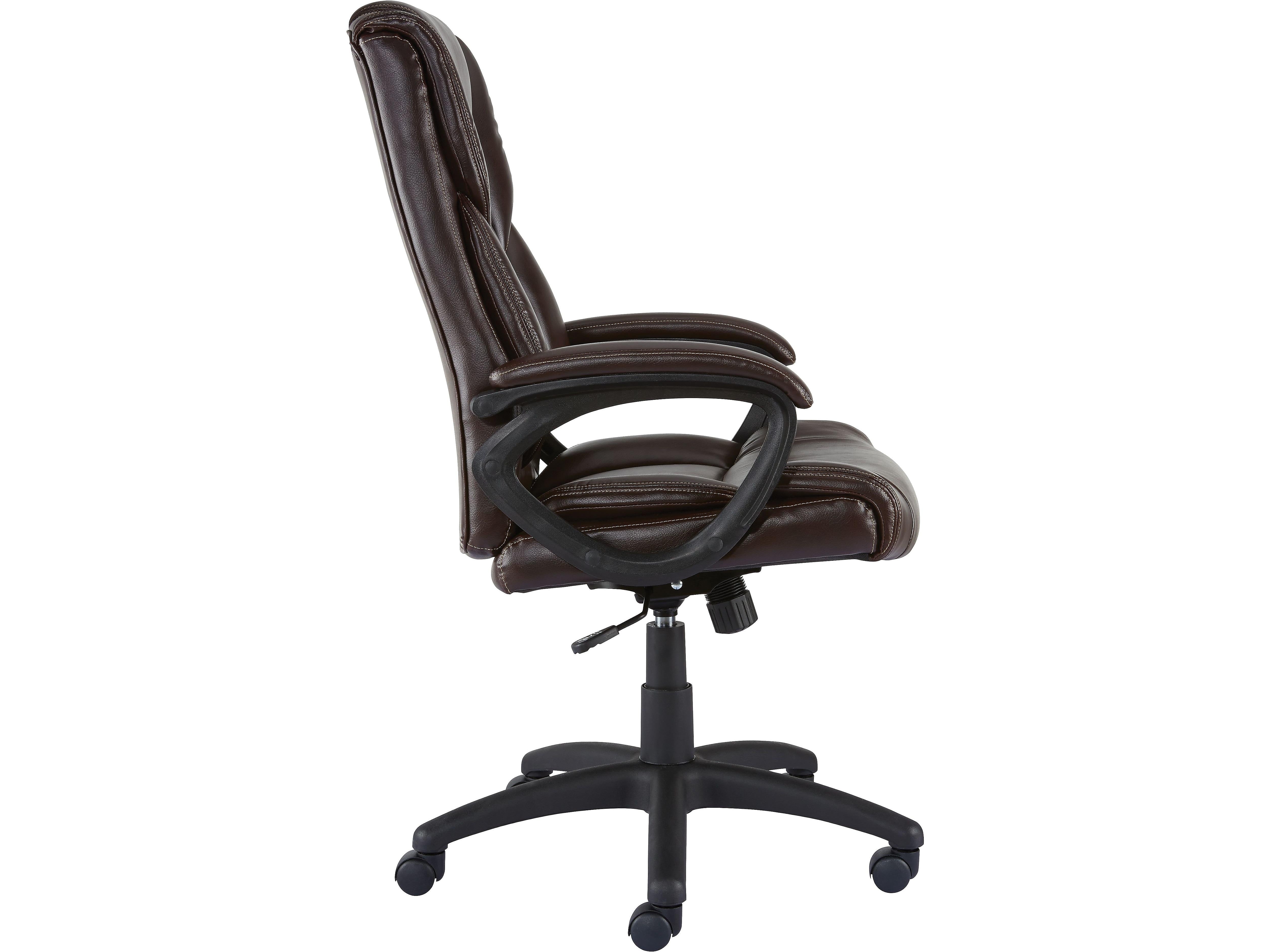 Staples Kelburne Luxura Ergonomic Faux Leather Swivel Executive Chair, Brown