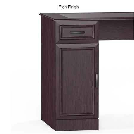 Staples Kendall Park 58.5"W Double Pedestal Desk, Cherry