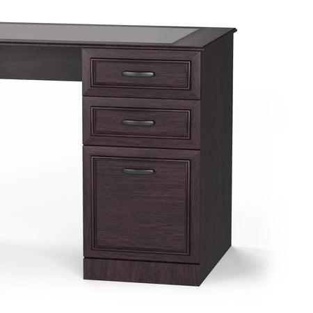 Staples Kendall Park 58.5"W Double Pedestal Desk, Cherry