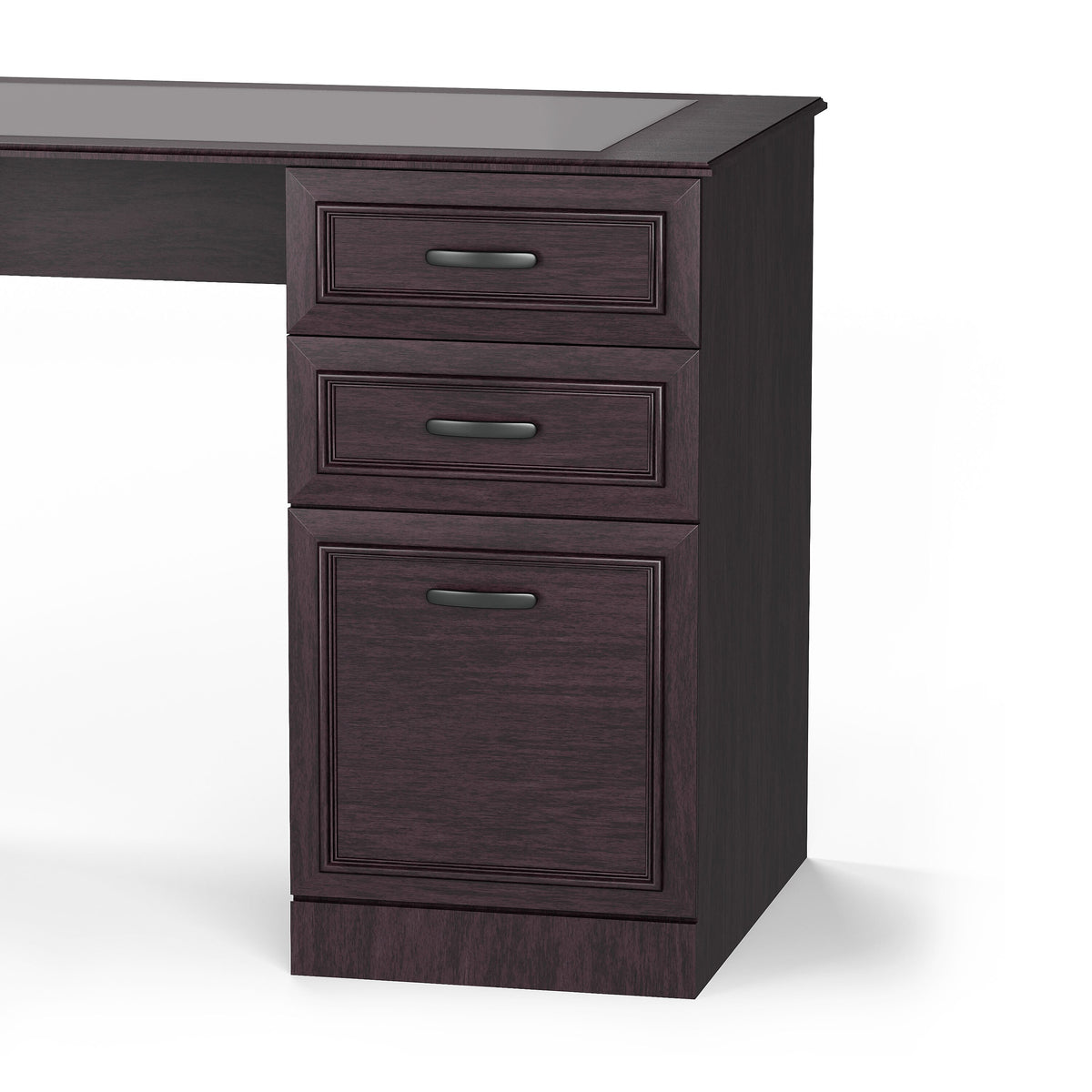 Staples Kendall Park 58.5"W Double Pedestal Desk, Cherry