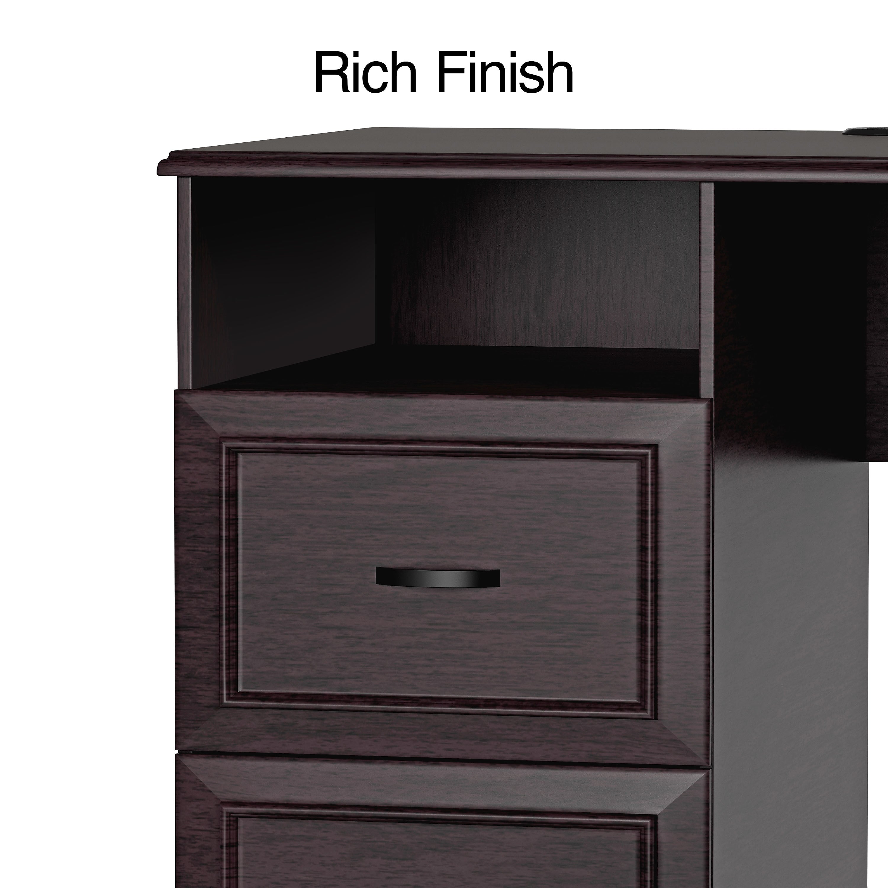 Staples Kendall Park 58.8"W L-Shaped Desk, Cherry