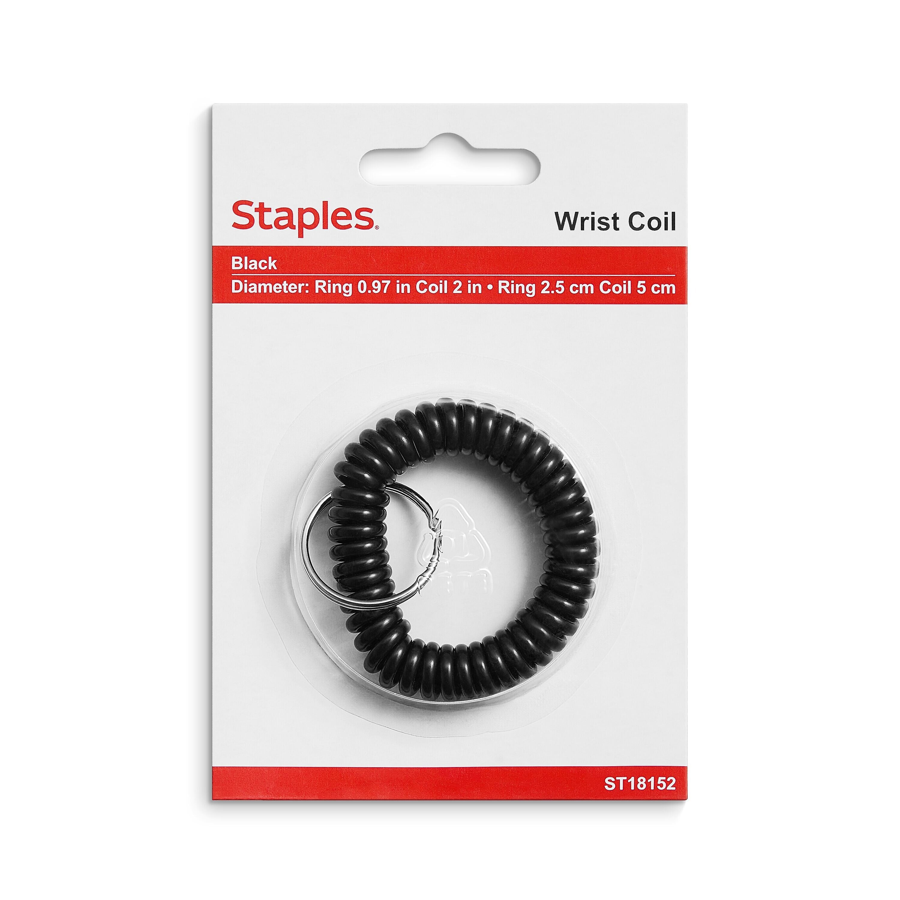 Staples® Key Wrist Coil, Black