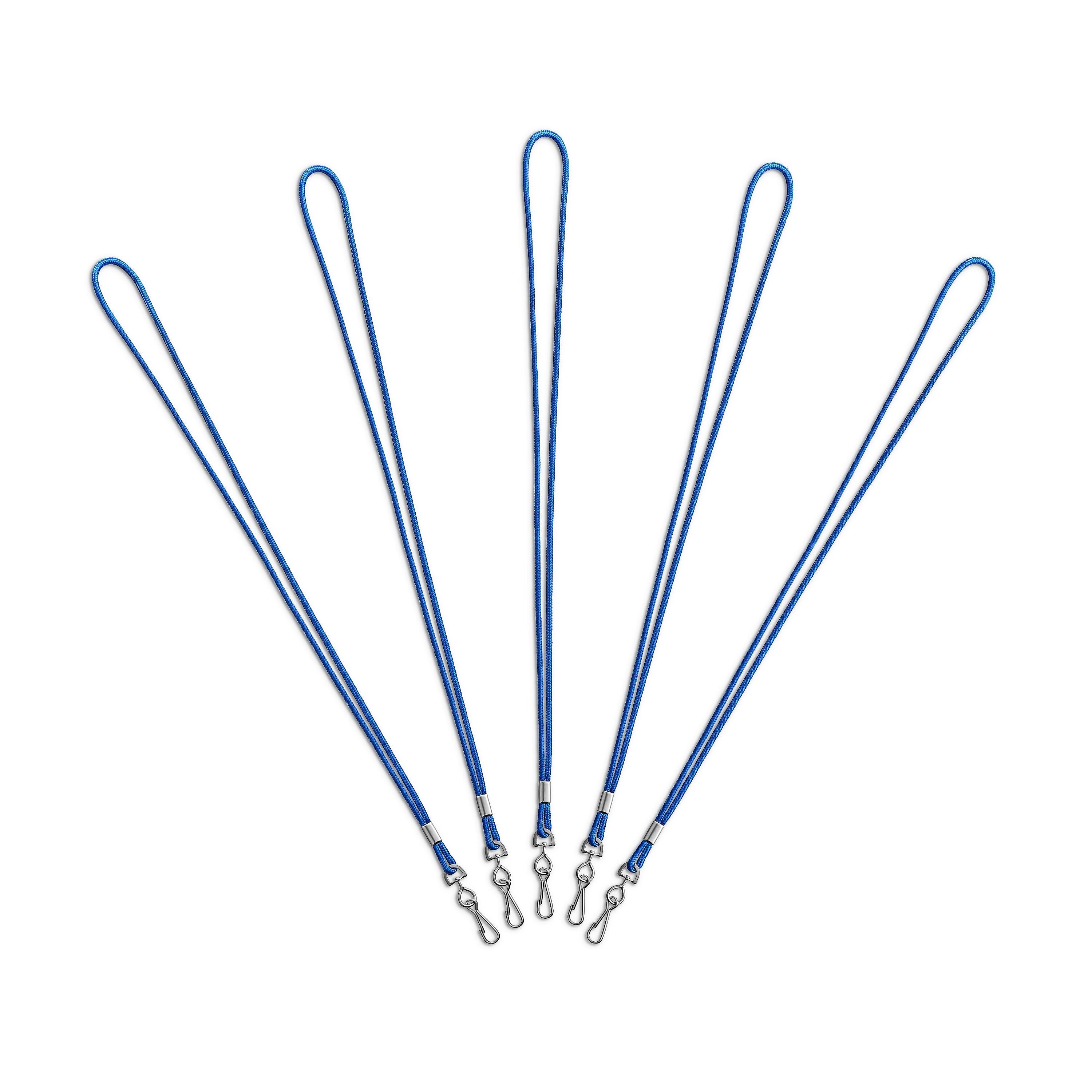 Staples Lanyards with Swivel Clip, 36" Length, Nylon, Blue, 5/Pack