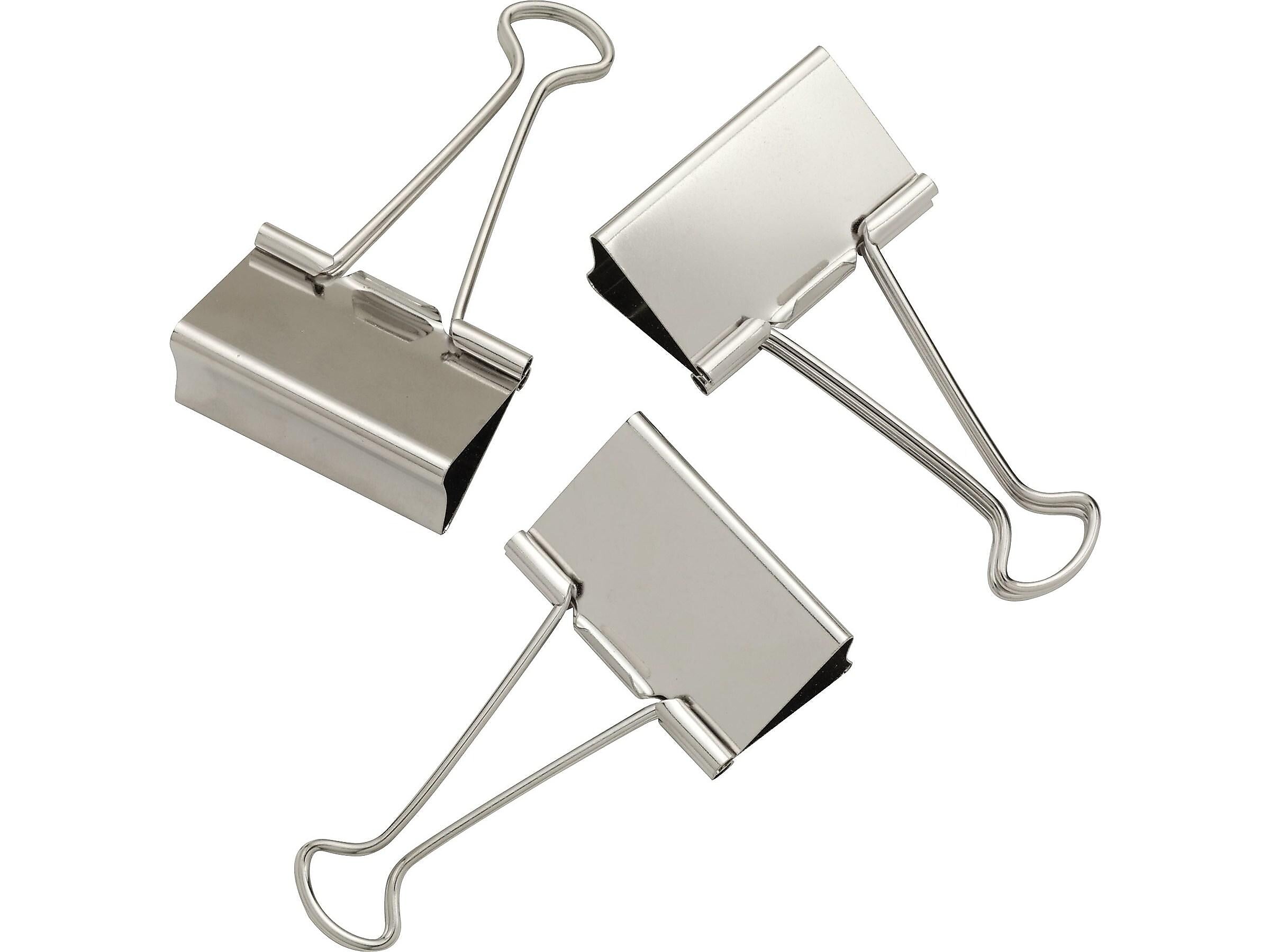 Staples Large Binder Clips, Large, Satin Silver, 12/Pack