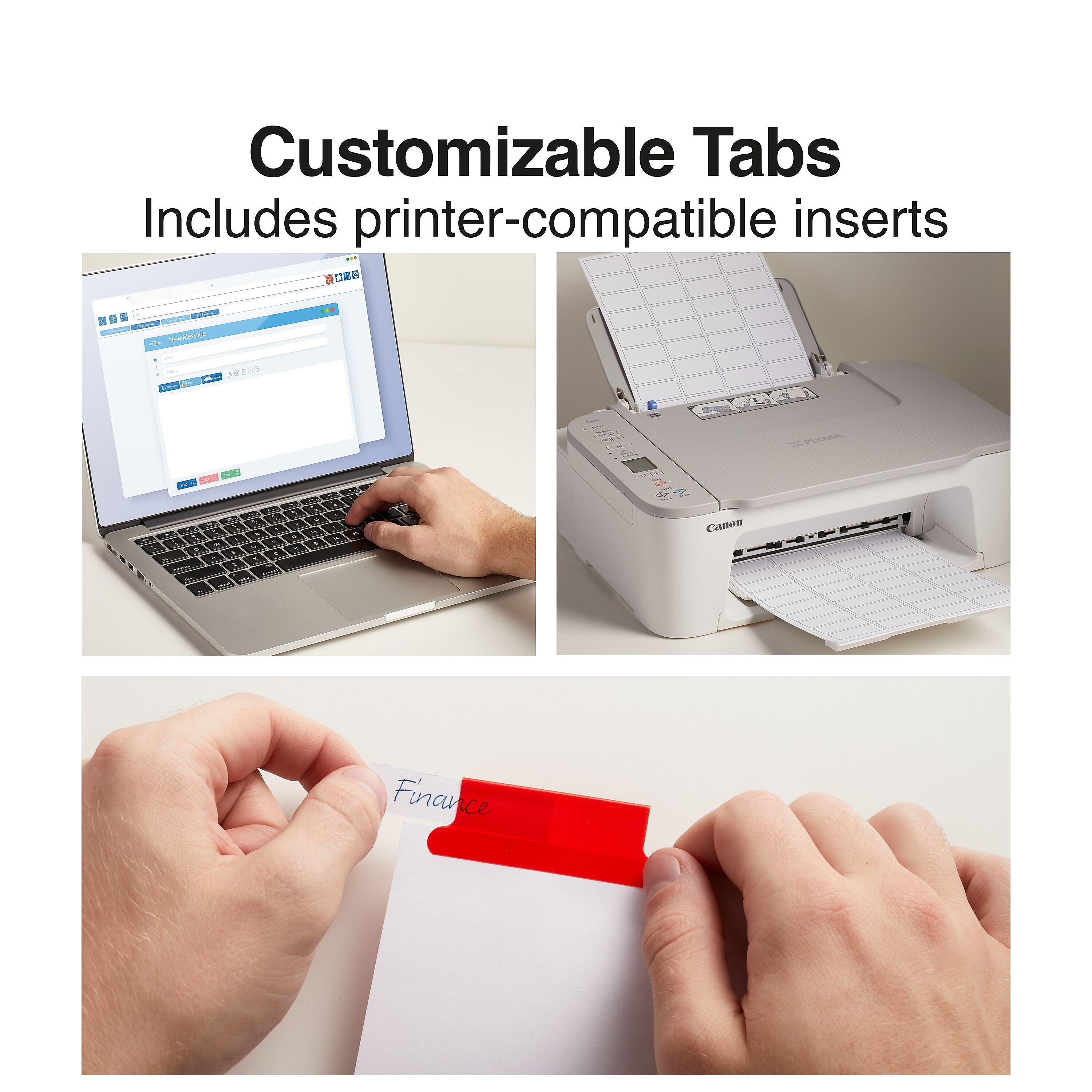 Staples Large Tab Insertable Dividers, 5-Tab, Assorted Colors