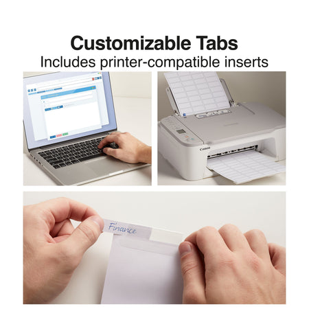 Staples Large Tab Insertable Dividers, 5-Tab, Clear