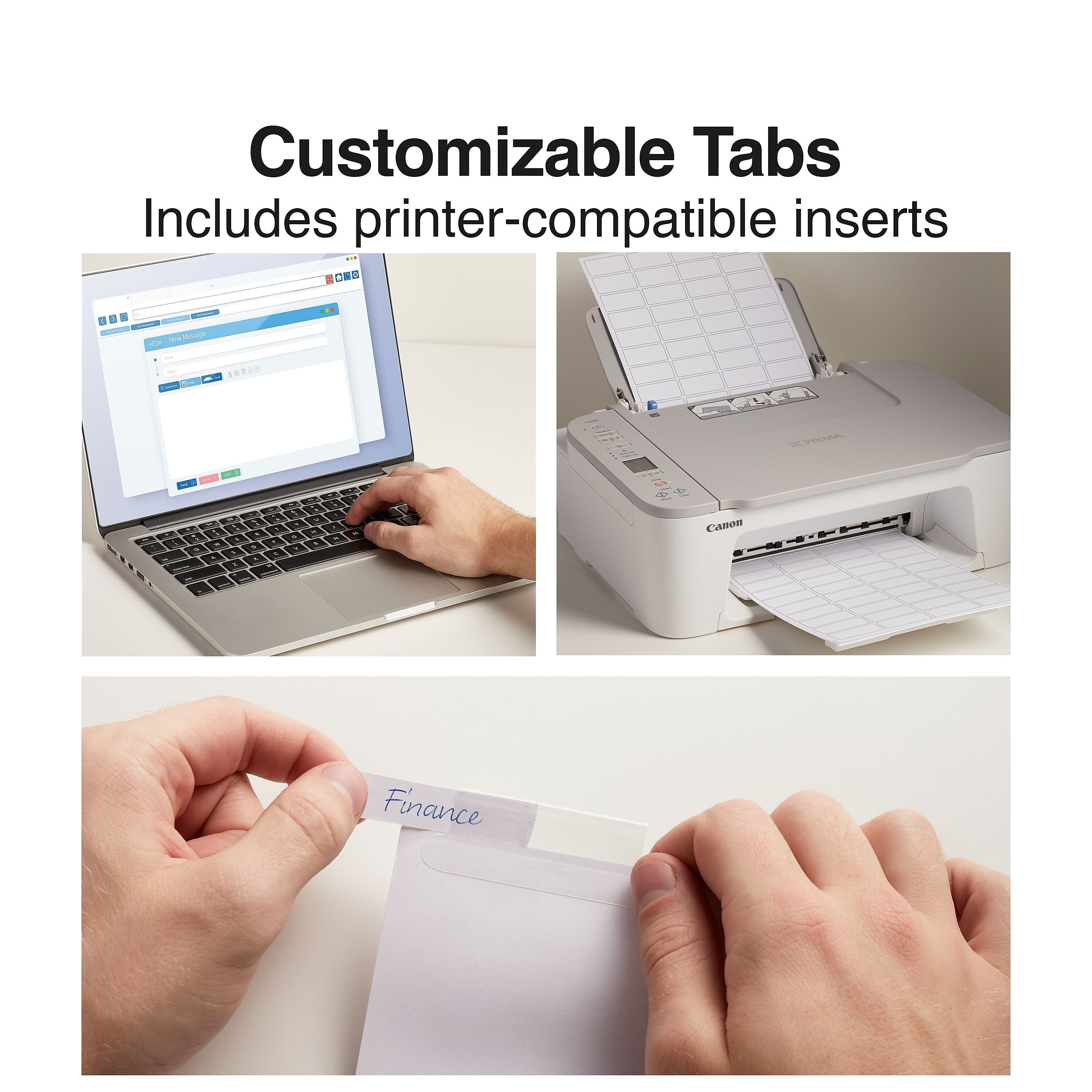 Staples Large Tab Insertable Dividers, 5-Tab, Clear