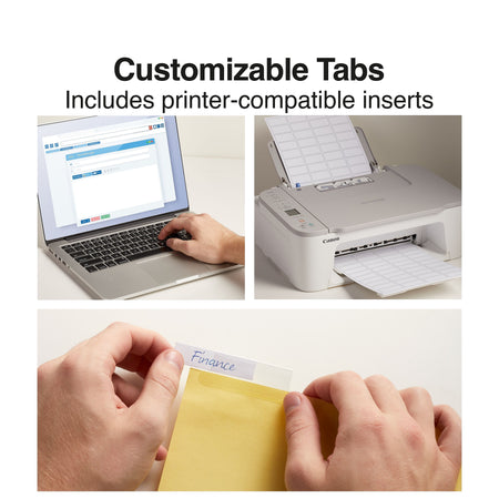 Staples Large Tab Insertable Dividers, 5-Tab, Clear, 4/Pack