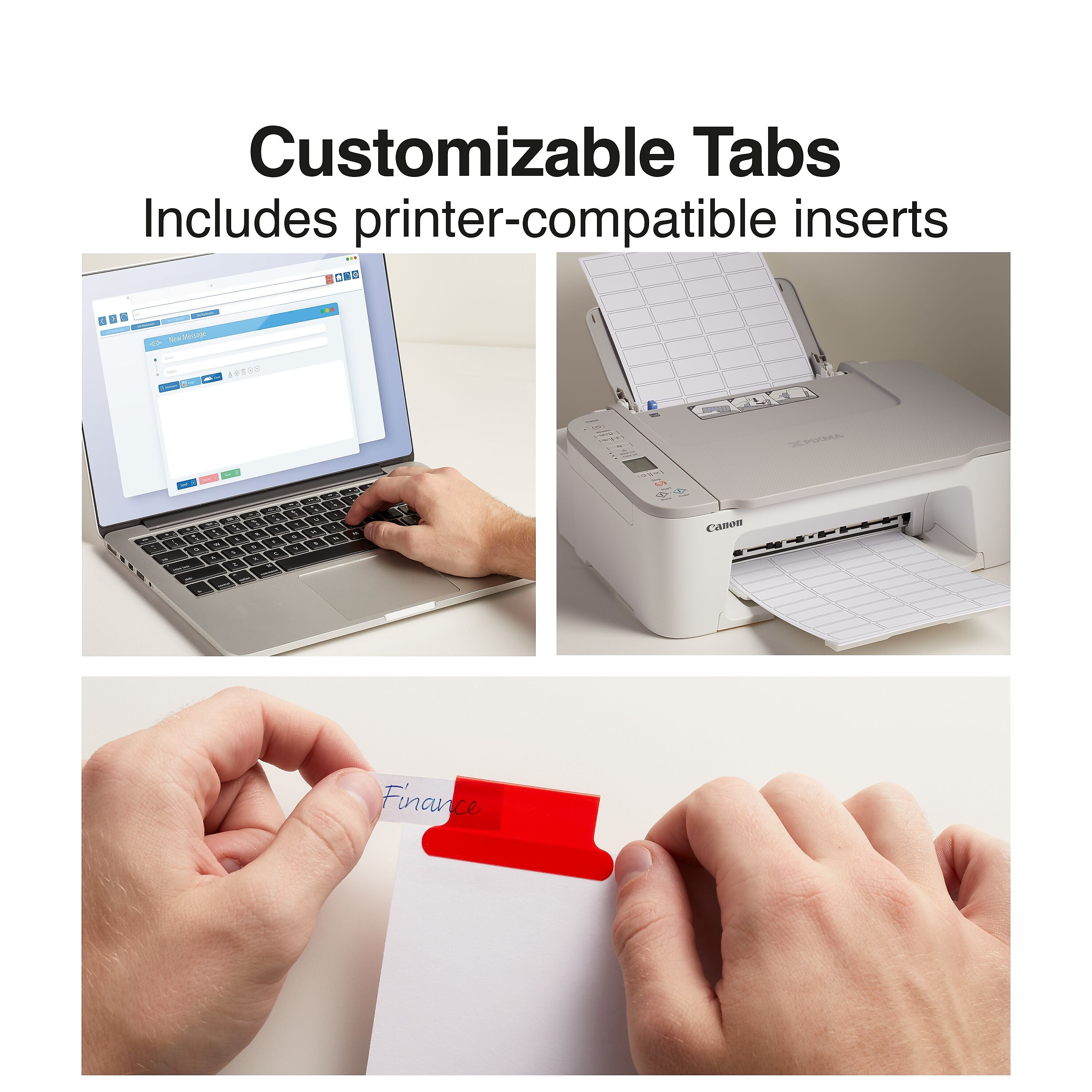 Staples Large Tab Insertable Dividers, 8-Tab, Assorted Colors