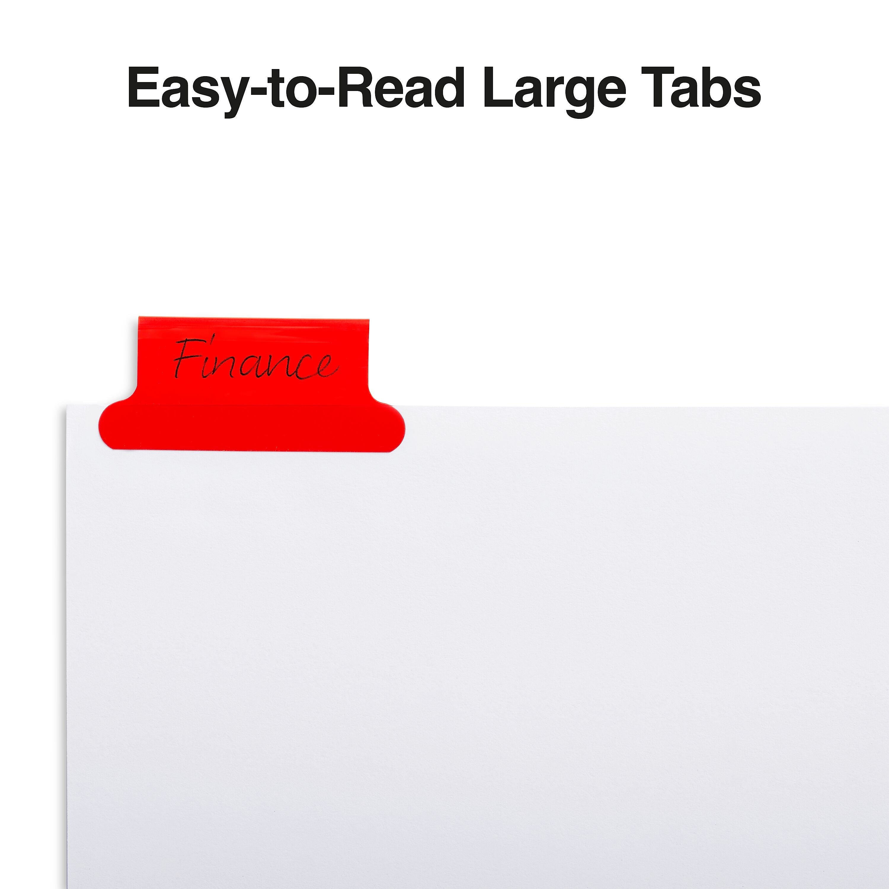 Staples Large Tab Insertable Dividers, 8-Tab, Assorted Colors
