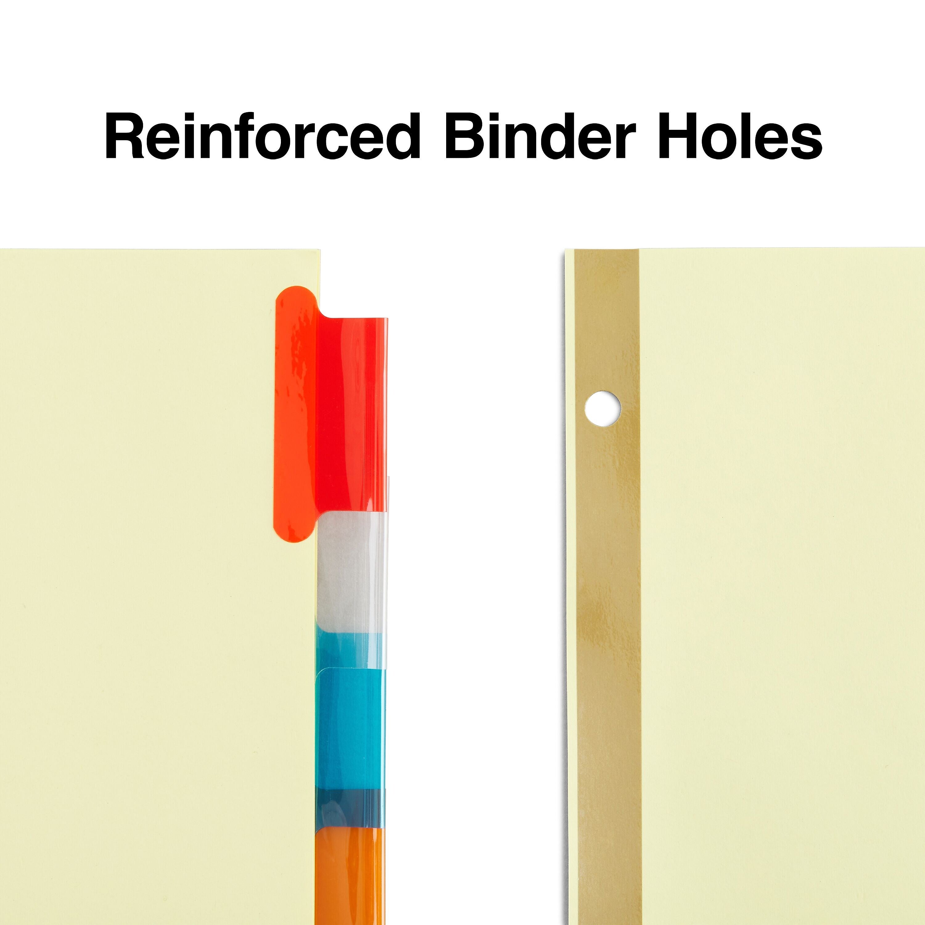 Staples Large Tab Insertable Dividers, 8-Tab, Assorted Colors, 4/Pack