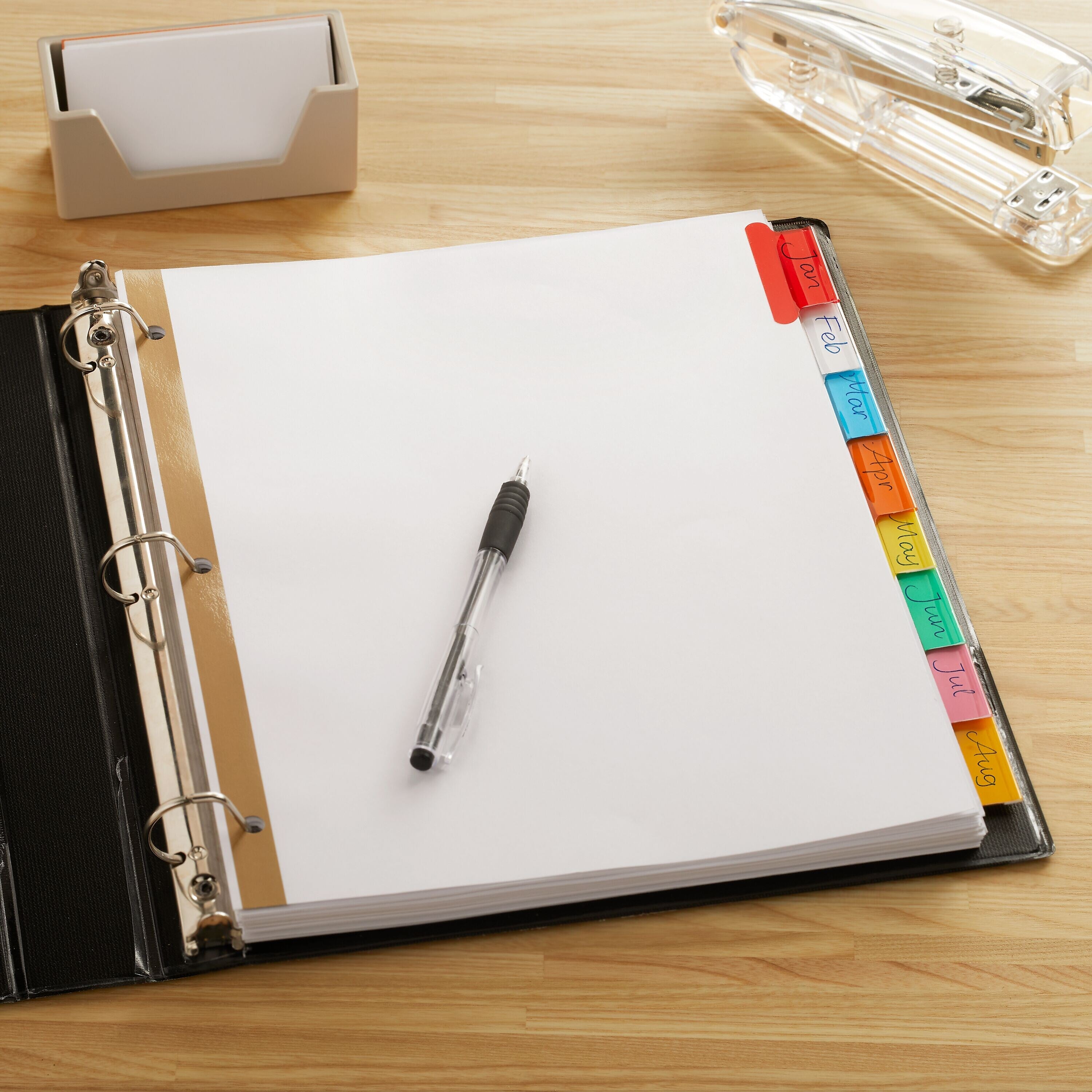 Staples Large Tab Insertable Dividers, 8-Tab, Assorted Colors