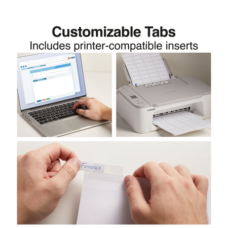 Staples Large Tab Insertable Dividers, 8-Tab, Clear