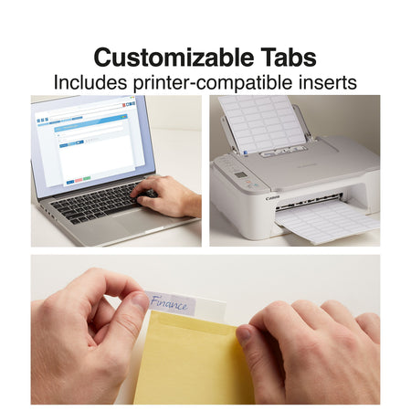 Staples Large Tab Insertable Dividers, 8-Tab, Clear