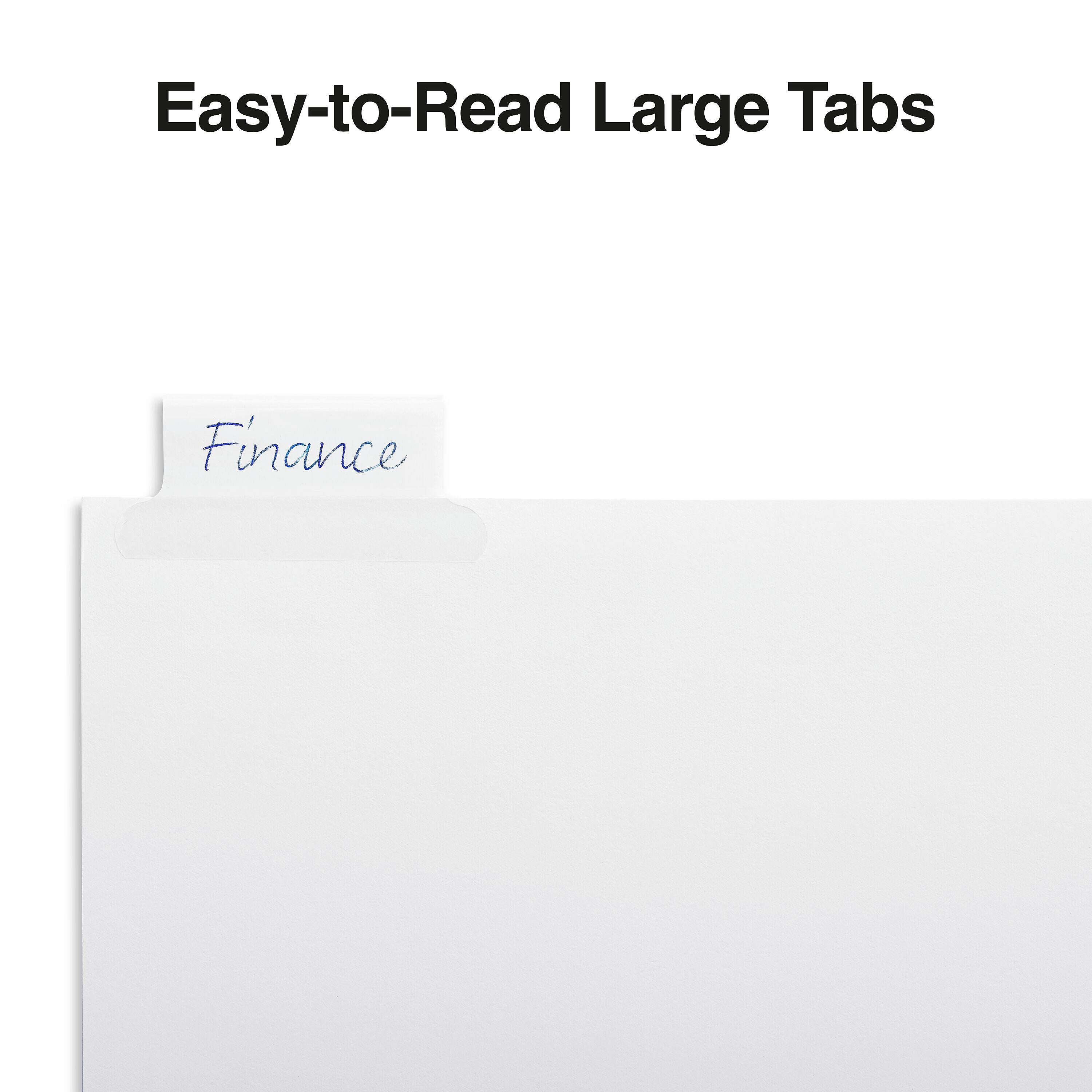 Staples Large Tab Insertable Dividers, 8-Tab, Clear