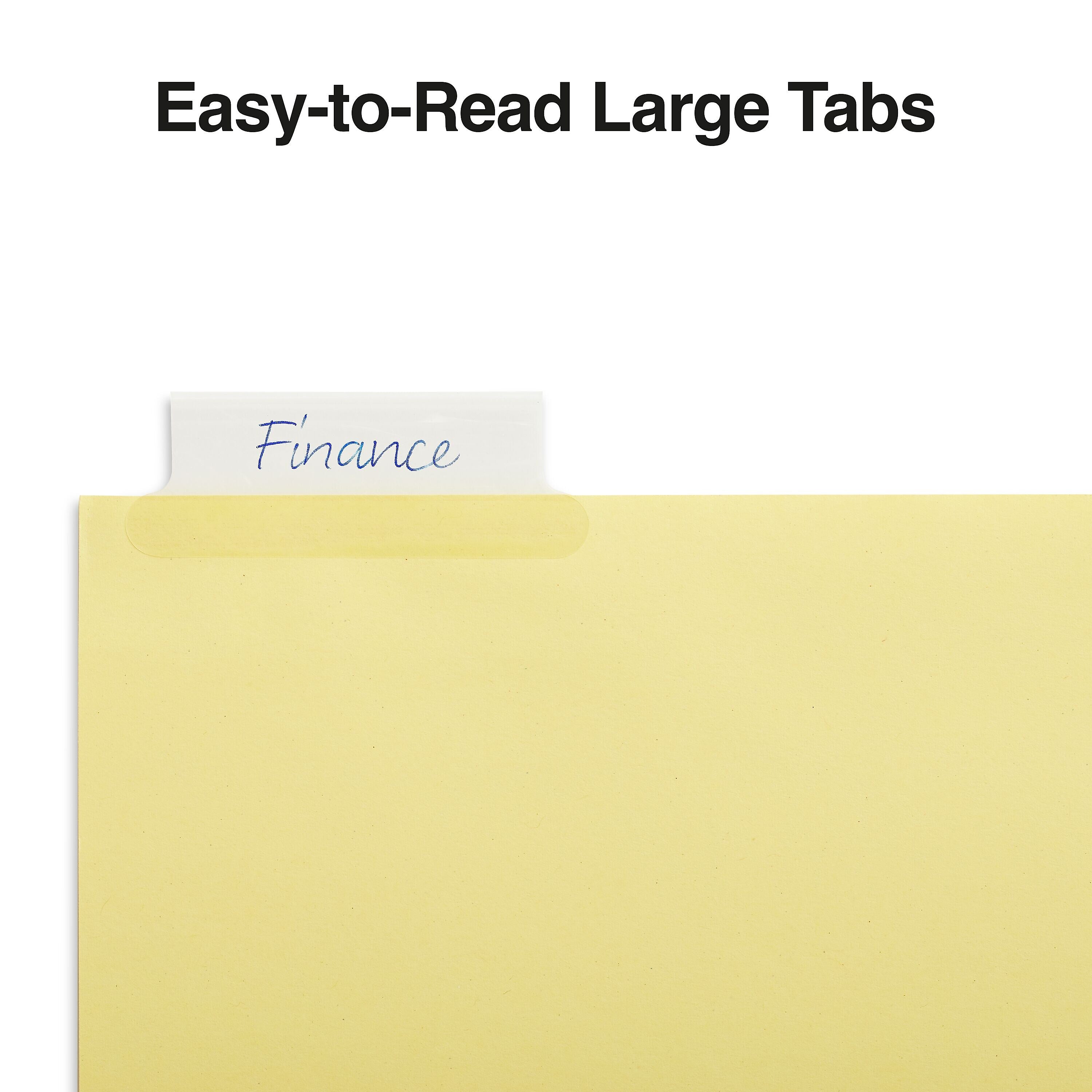 Staples Large Tab Insertable Paper Dividers, Clear 5 Tab, Buff