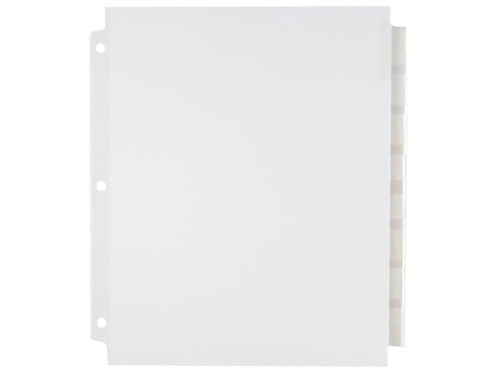 Staples Large Tabs Extra Wide Insertable Paper Dividers, 8-Tab, White