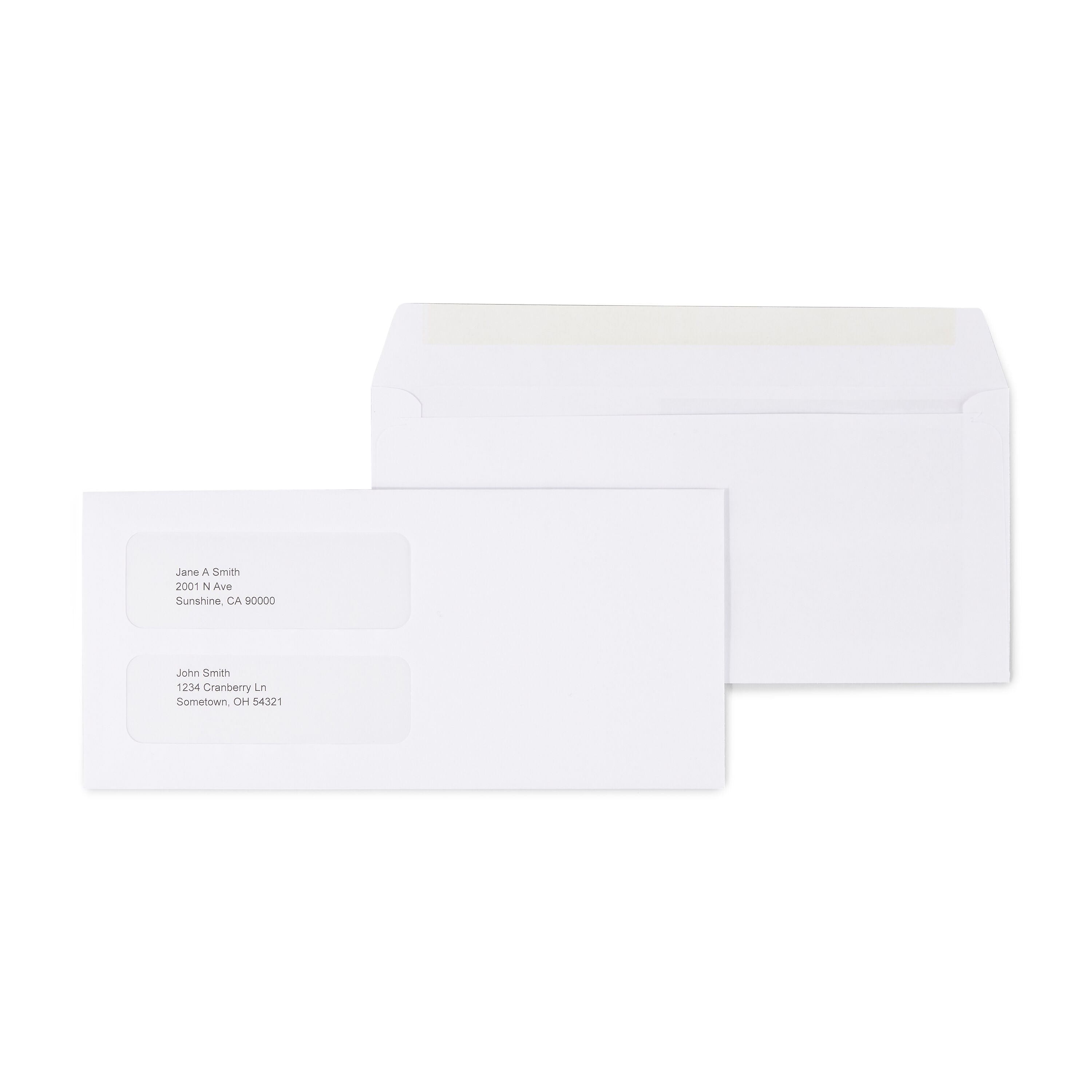 Staples Laser Forms Gummed Double-Window Business Envelopes, 4 1/5