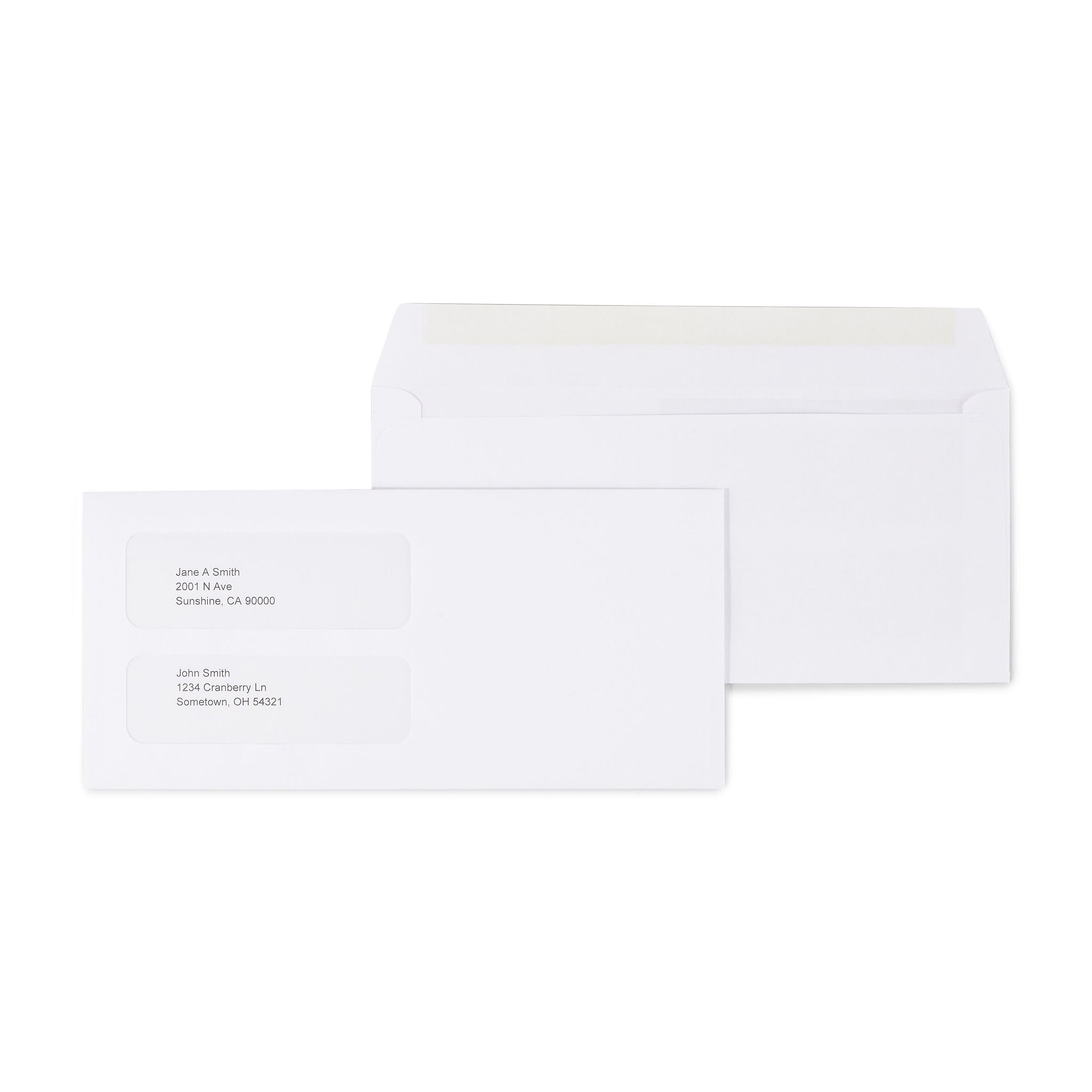 Staples Laser Forms Gummed Double-Window Business Envelopes, 4 1/5