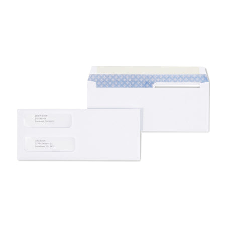 Staples® Laser Security Tinted #9 Double Window Envelope 3 5/8" x 8 7/8", Wove White, 500/Box