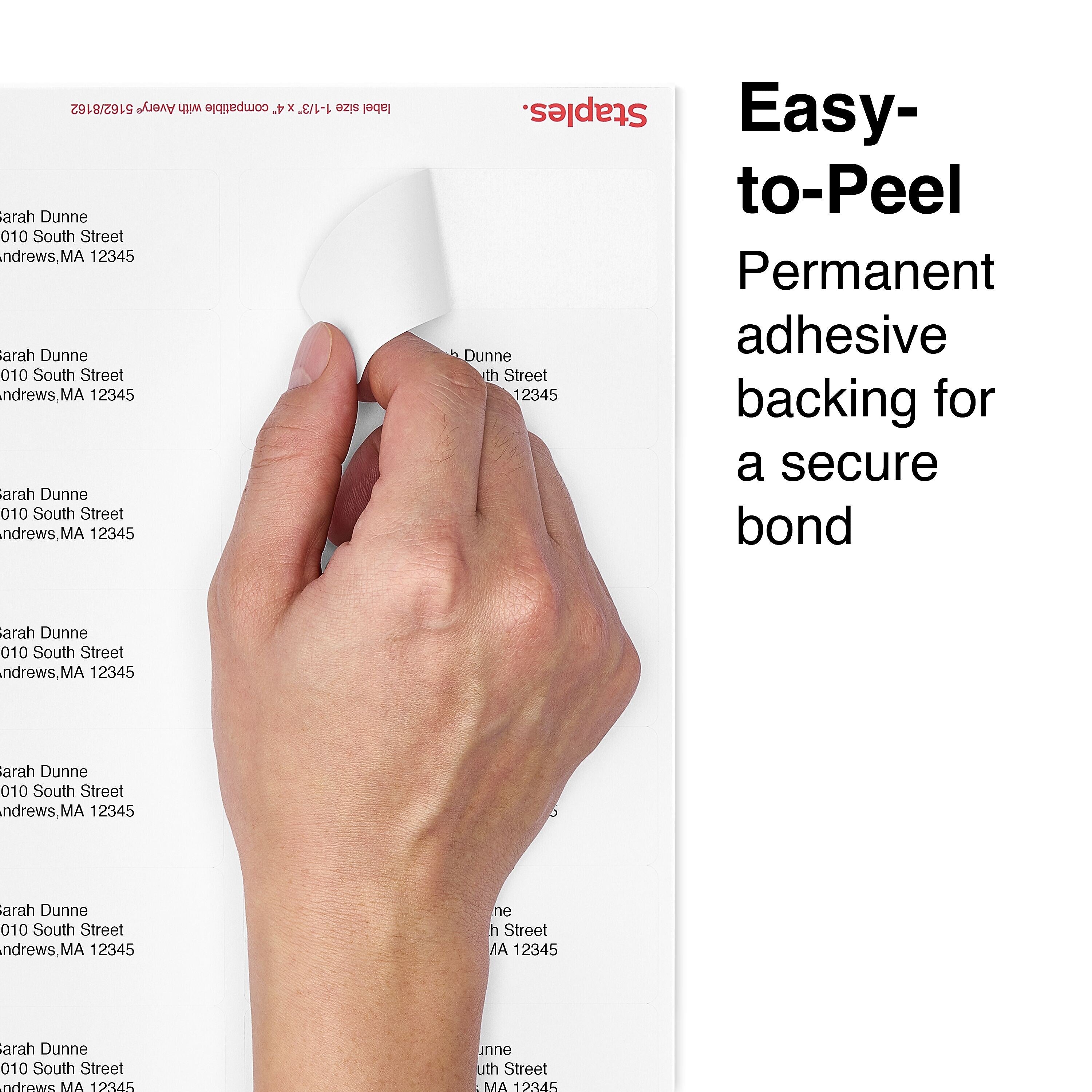 Staples Laser/Inkjet Address Labels, 1 1/3