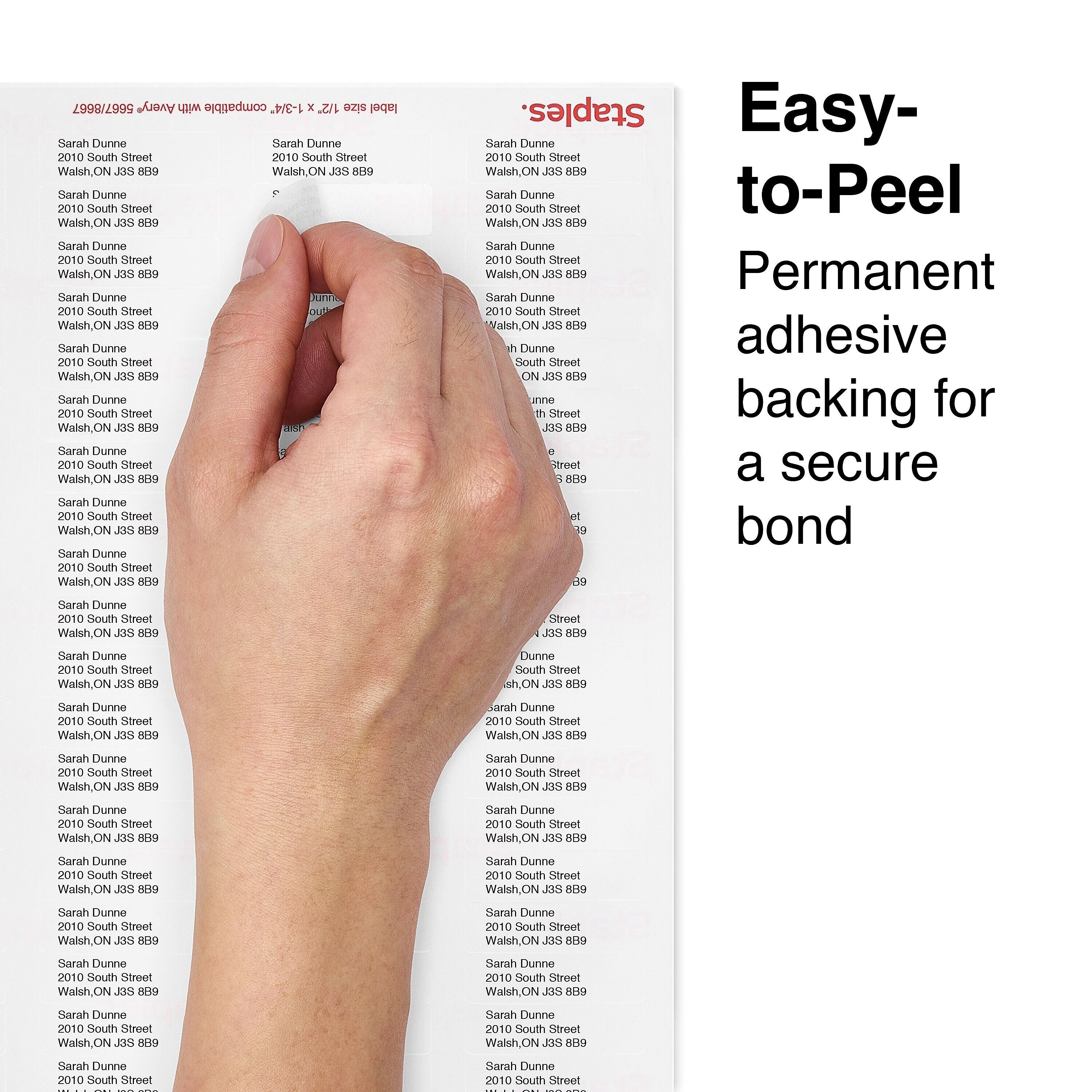 Staples Laser/Inkjet Address Labels, 1/2