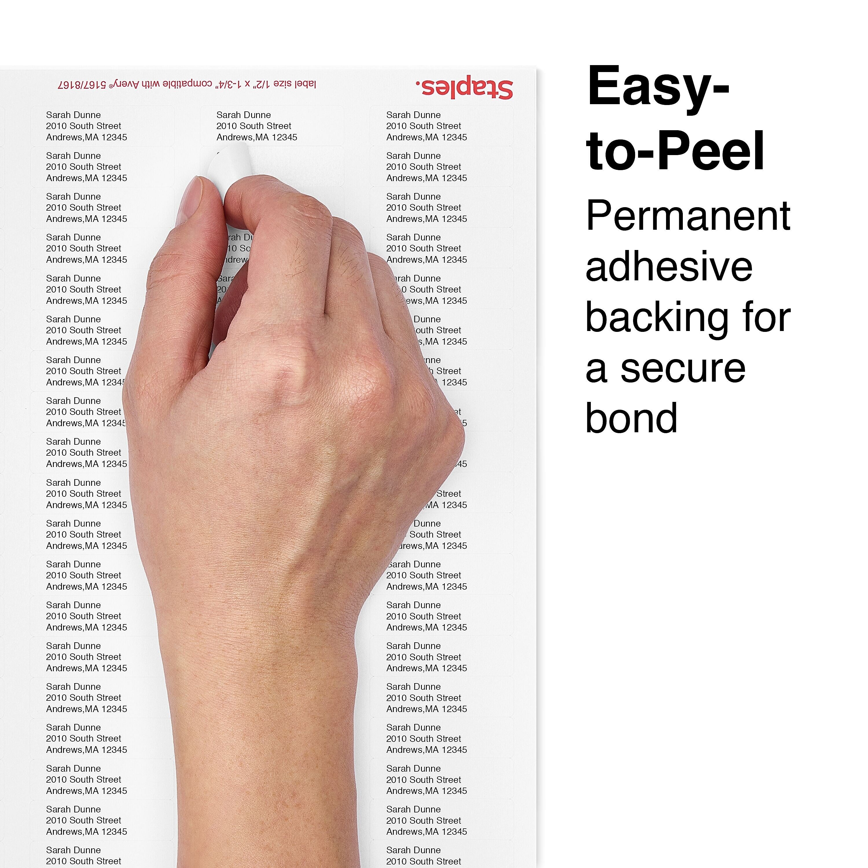 Staples Laser/Inkjet Address Labels, 1/2