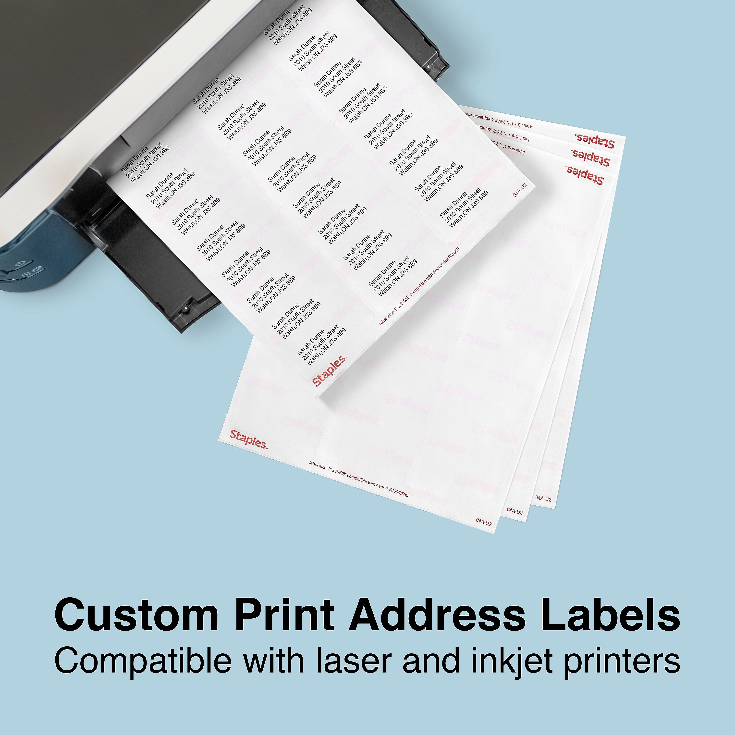 Staples Laser/Inkjet Address Labels Address Labels, 1 X 2 5/8