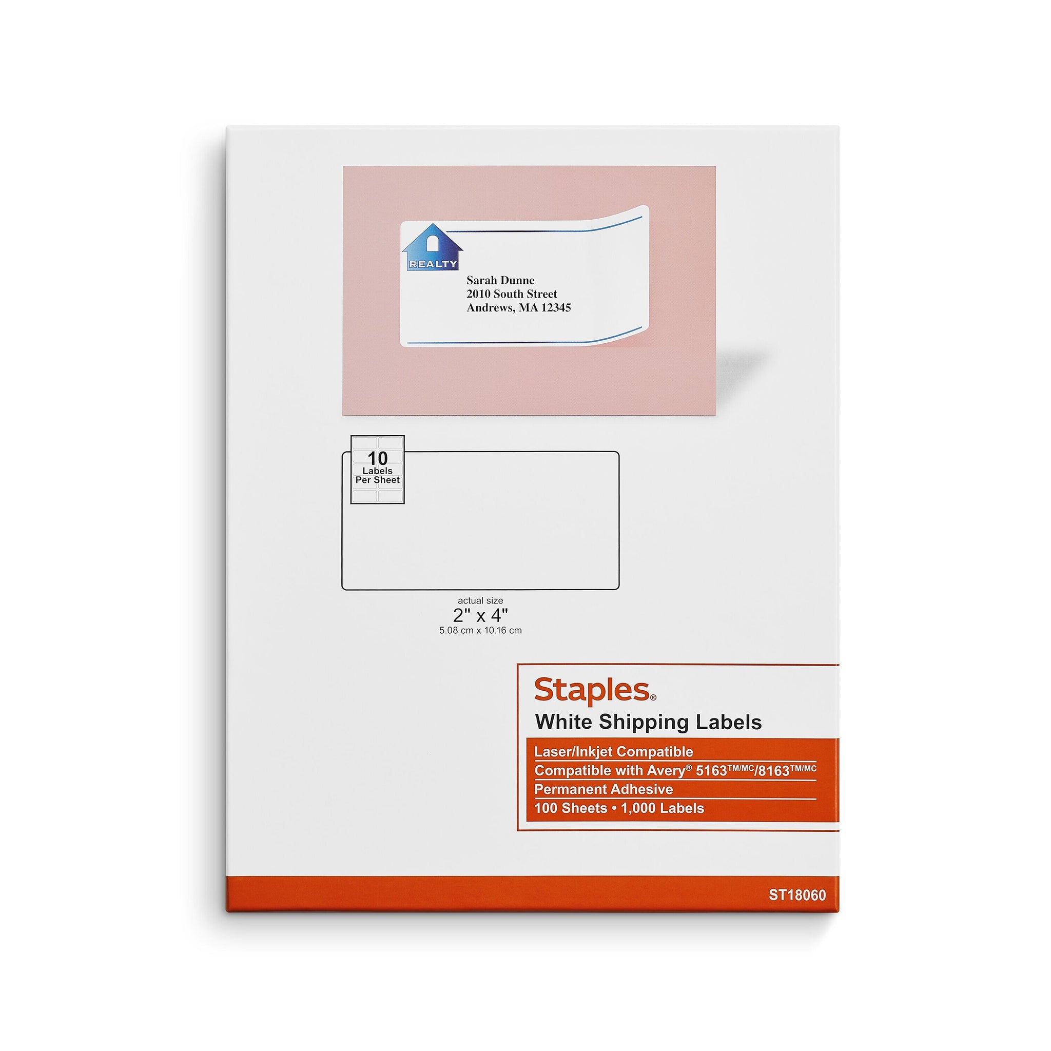 Staples Laser/Inkjet Shipping Labels, 2
