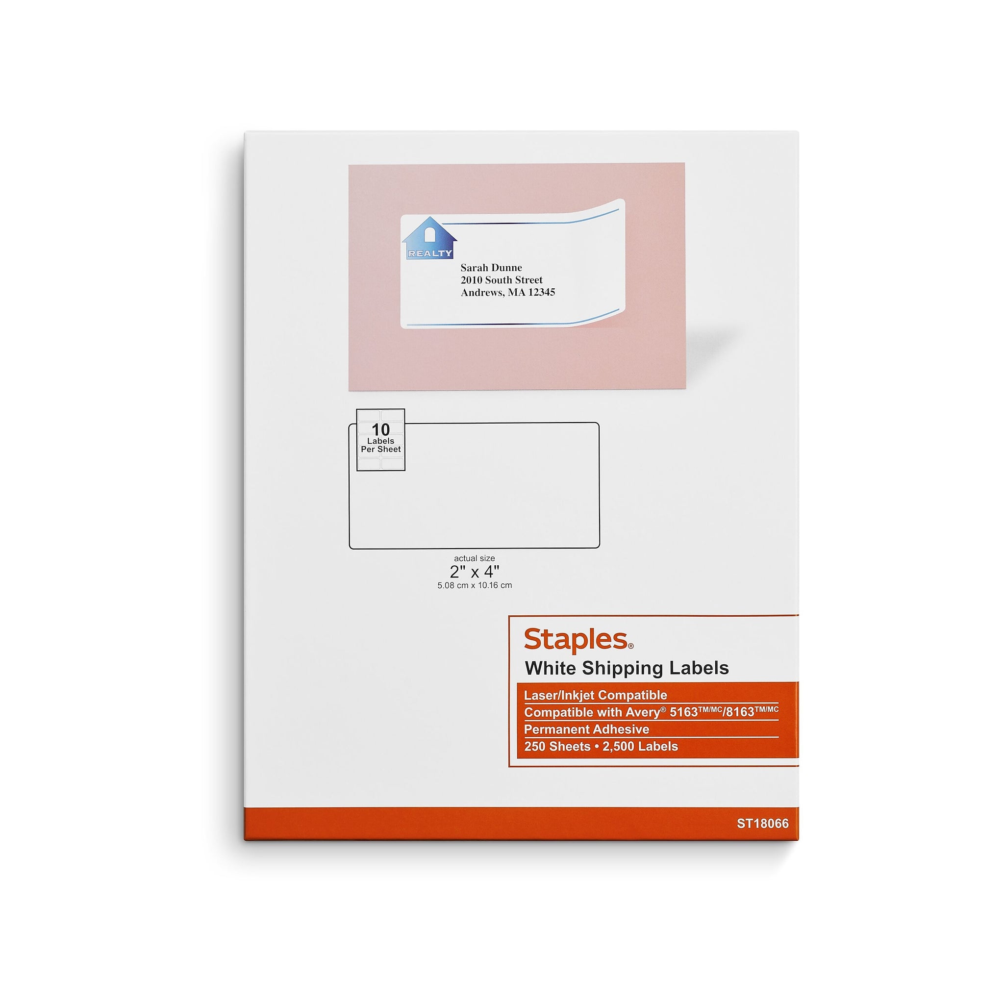 Staples Laser/Inkjet Shipping Labels, 2