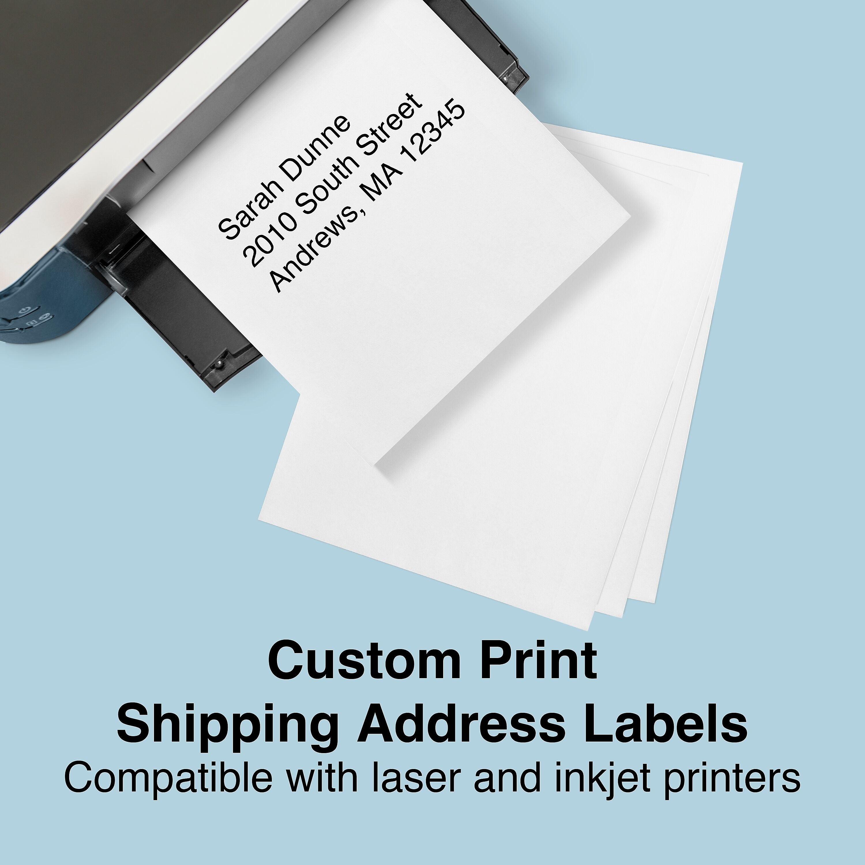 Staples Laser/Inkjet Shipping Labels, 8 1/2" x 11", White, 1 Label/Sheet, 100 Sheets/Box